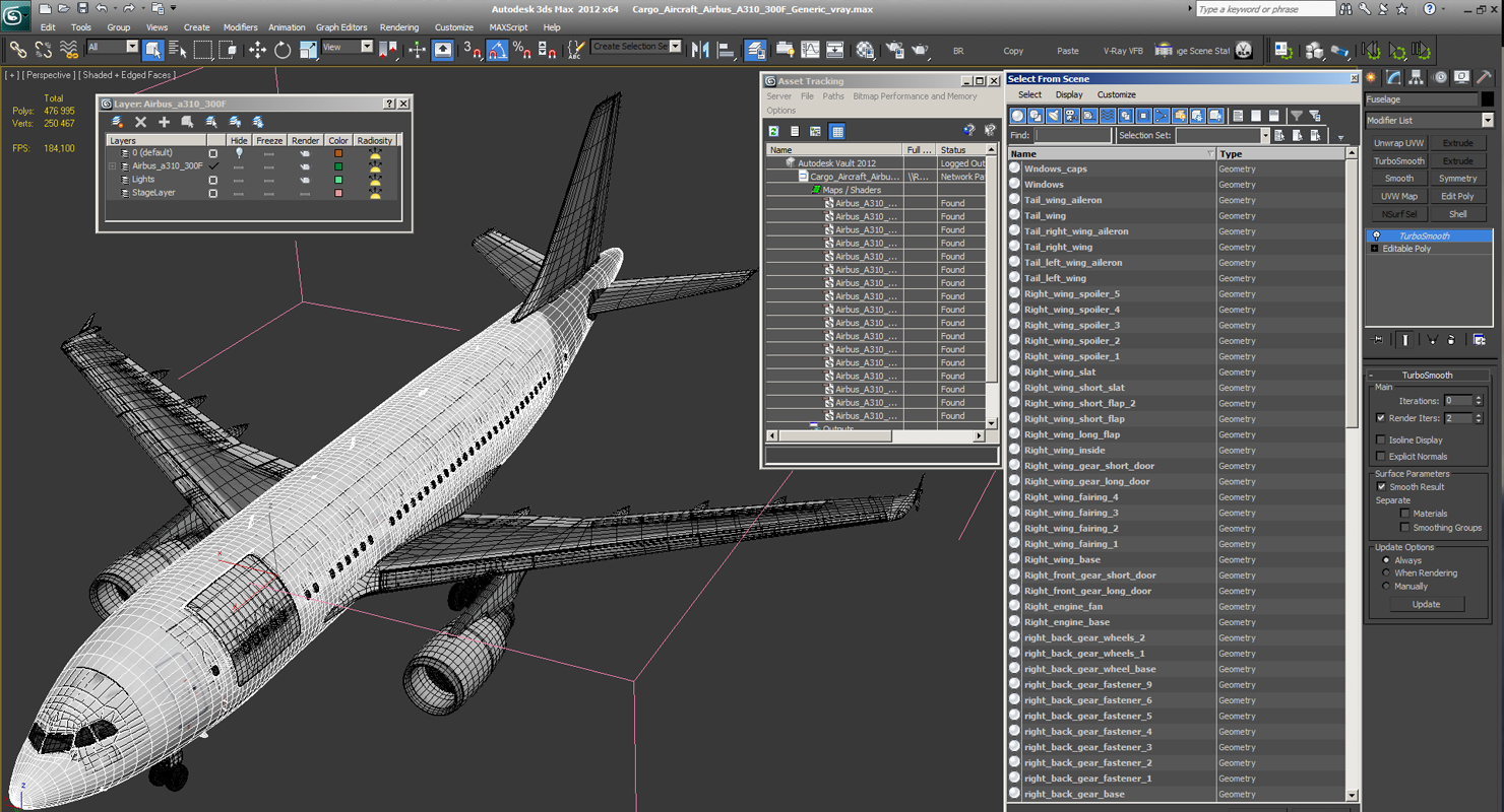 Cargo Aircraft Airbus A310 300F Generic 3D model