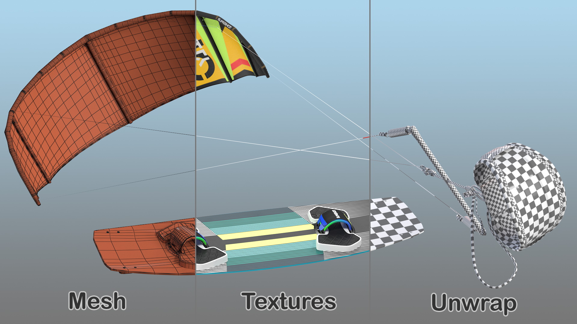 3D Slingshot Kiteboarding Set