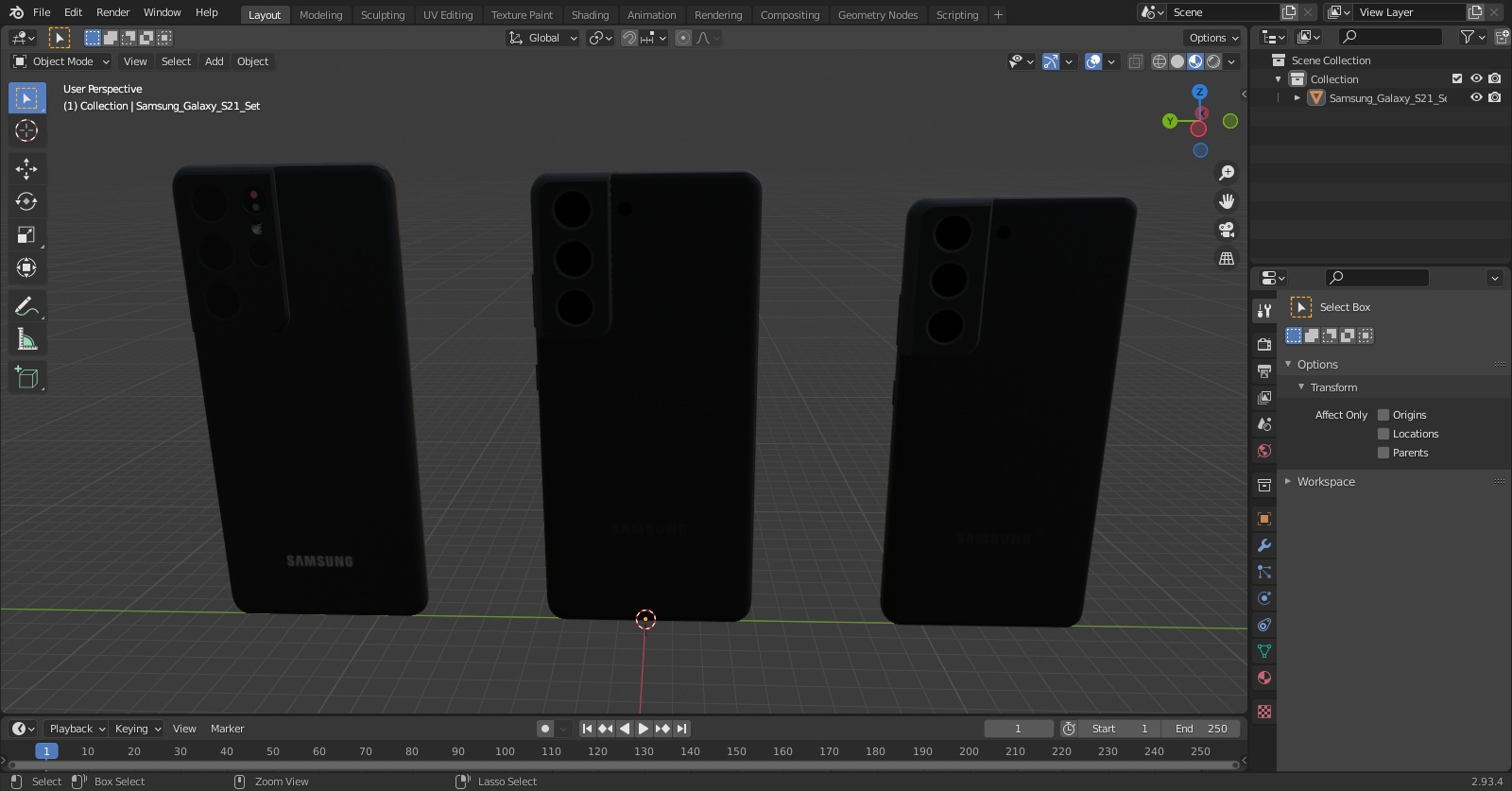 Samsung Galaxy S21 Set 3D