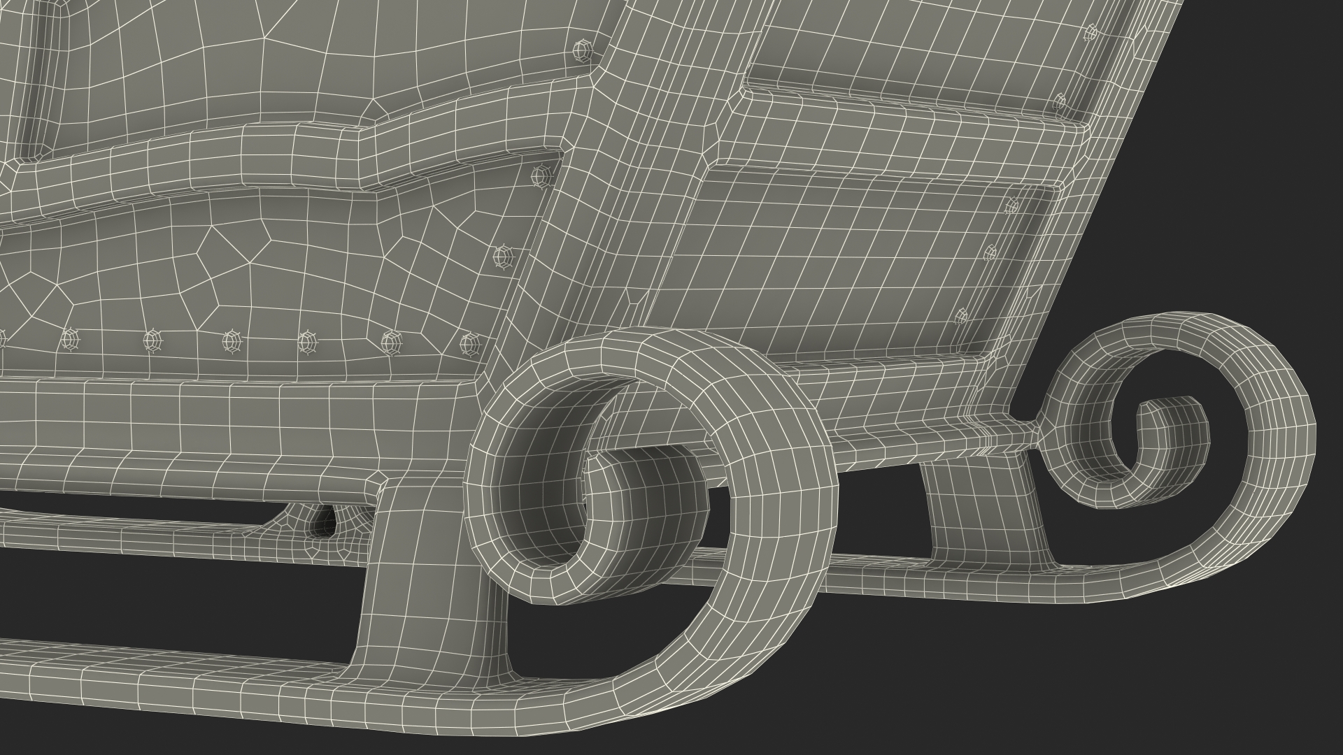 3D Silver Sleigh model