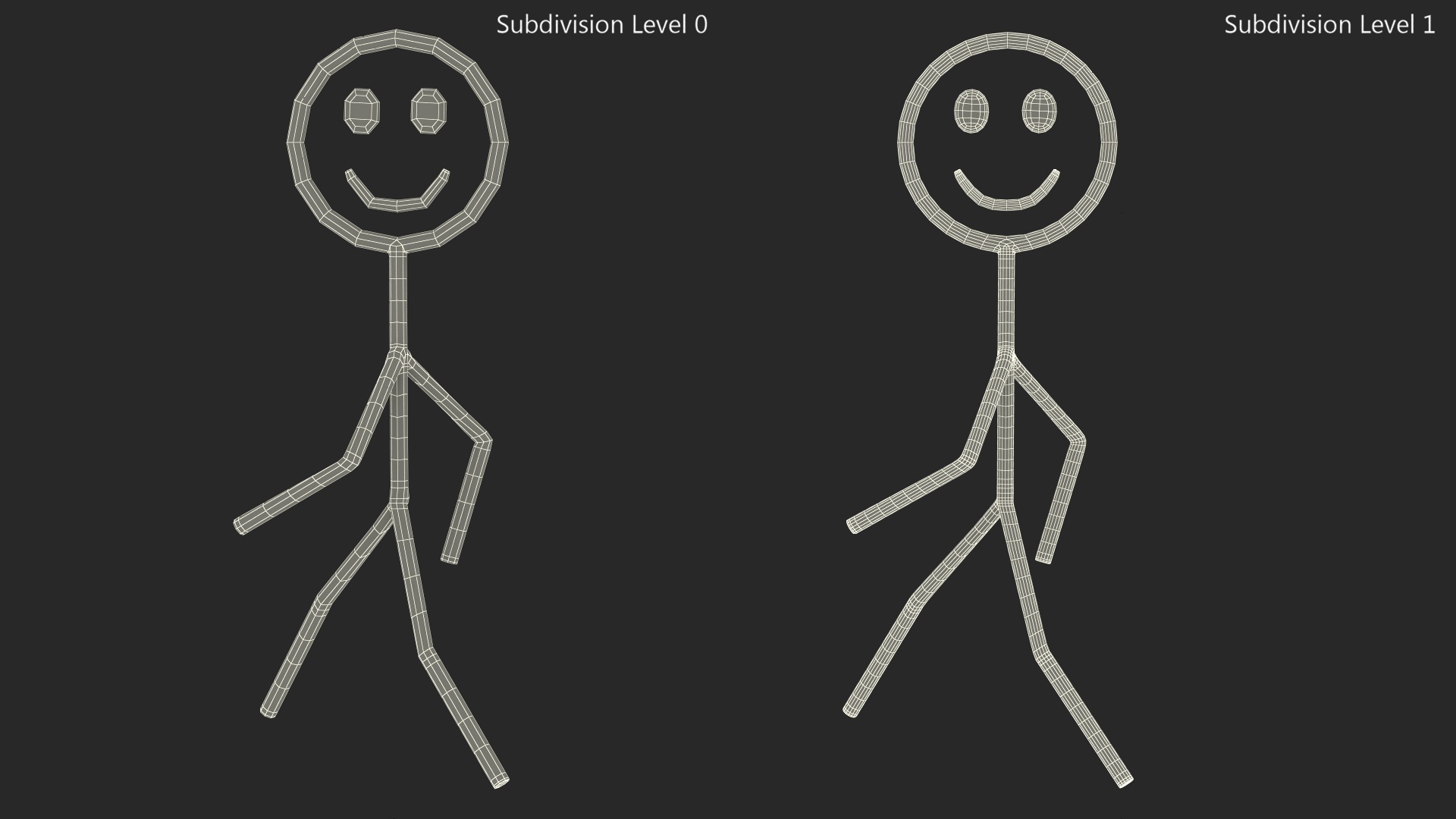 Walking Figure Stickman Red 3D