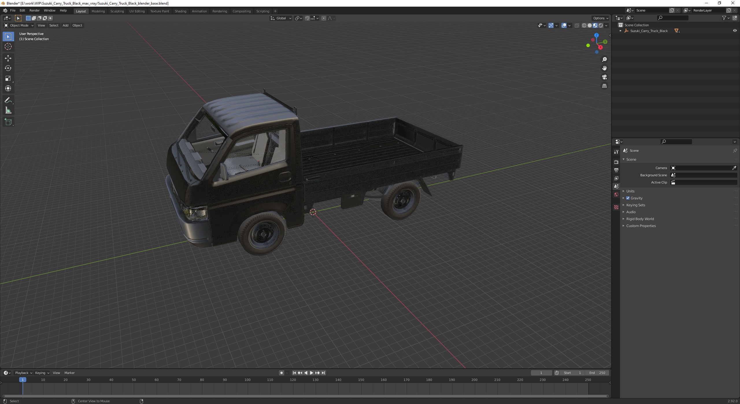 Suzuki Carry Truck Black 3D model
