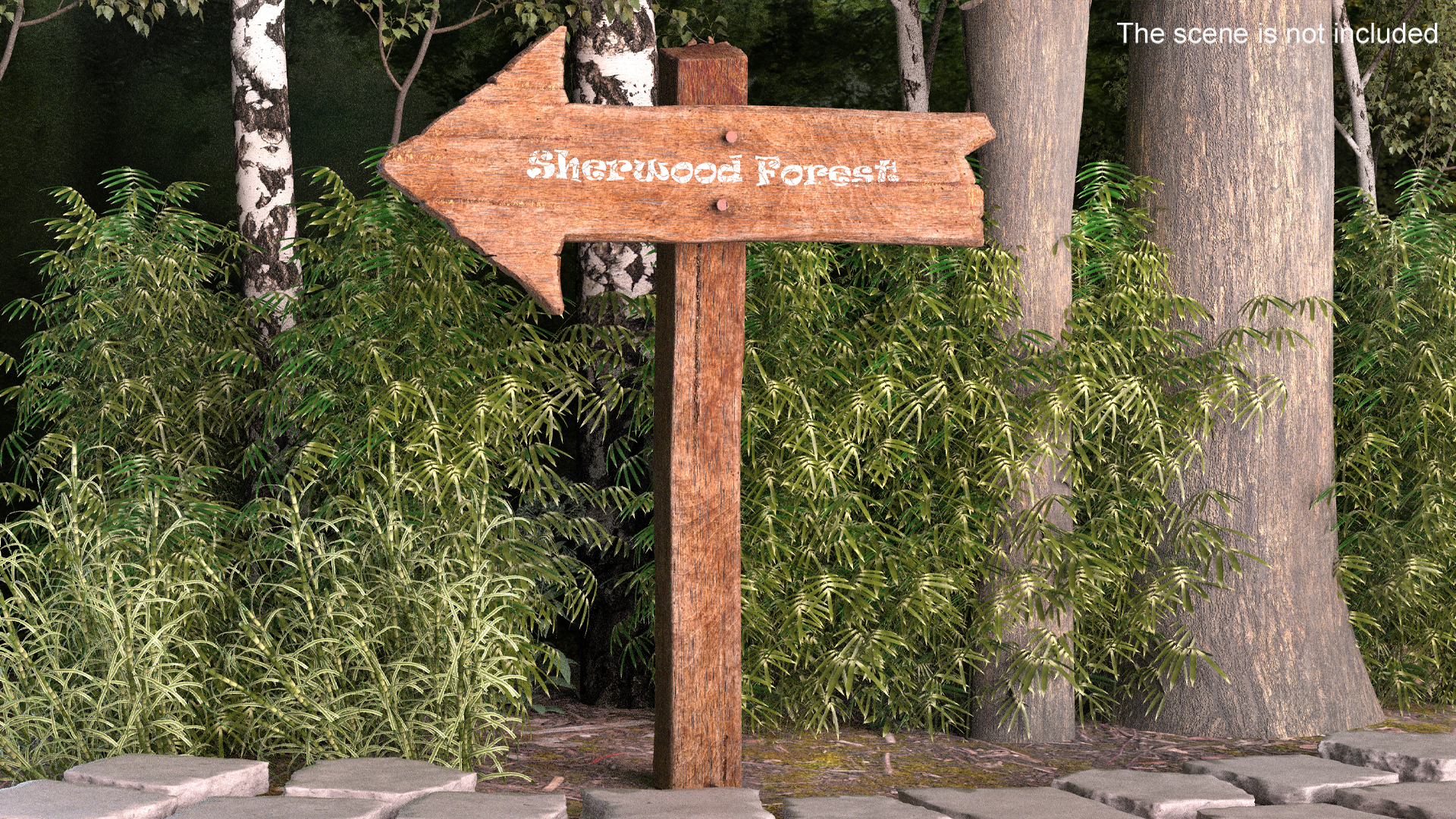 3D Aged Wooden Arrow Signpost