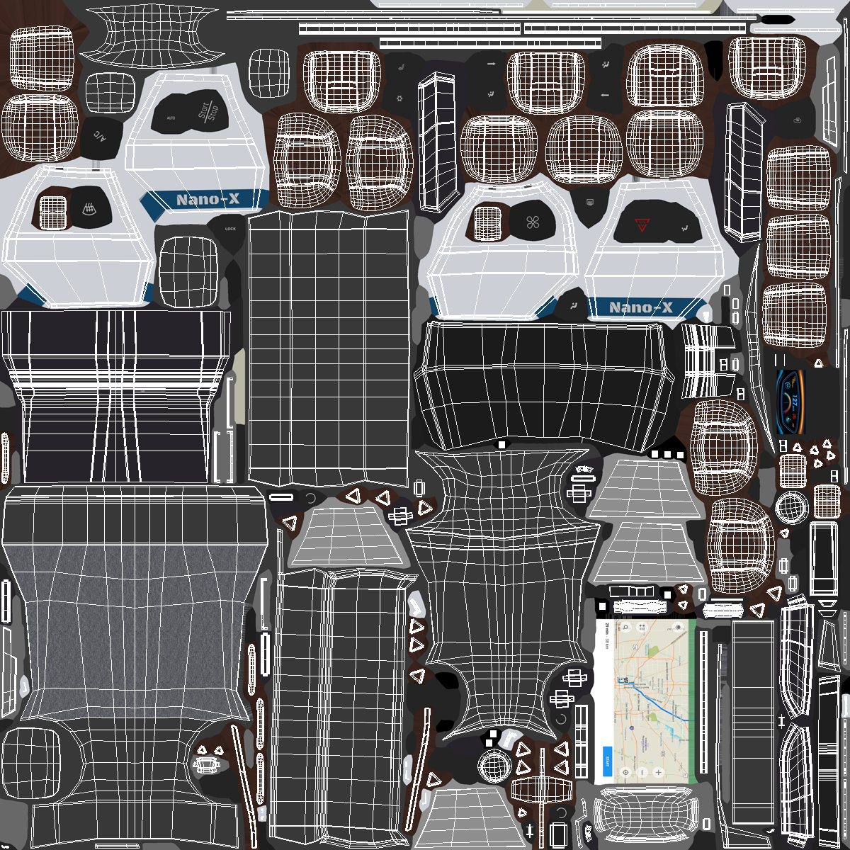 3D Sci-Fi Hover Car White Simple Interior model