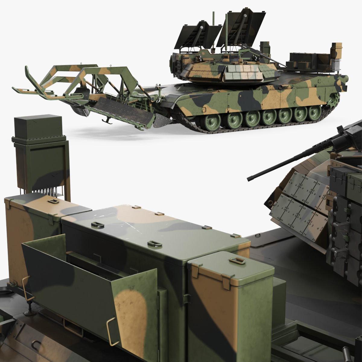 Armored Breacher with Mine Plow Camo Rigged