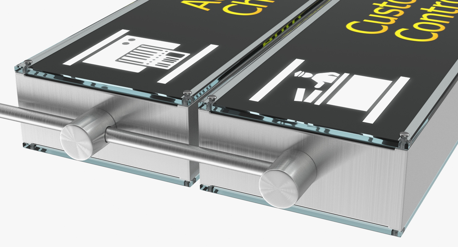 Airport Signs Customs Control 3D model
