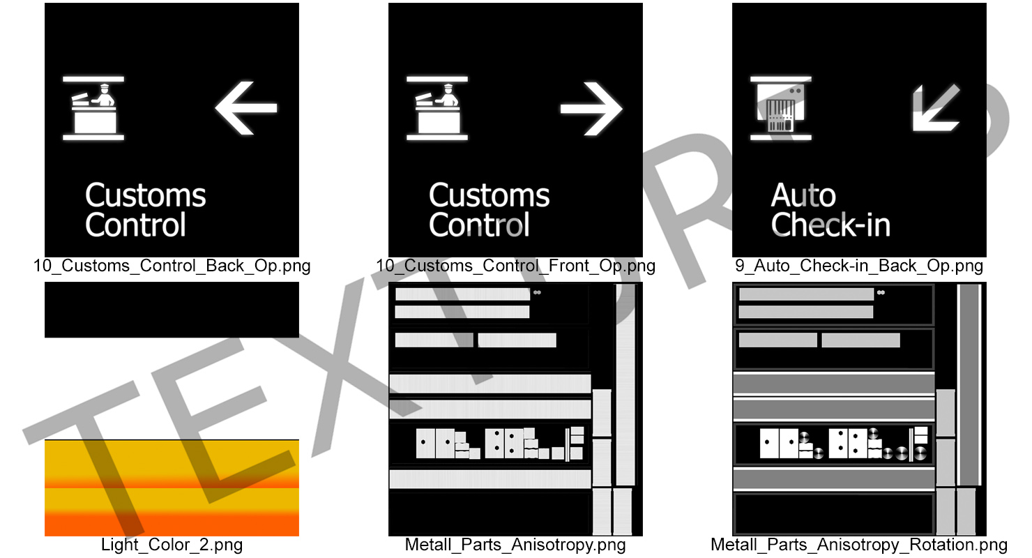 Airport Signs Customs Control 3D model