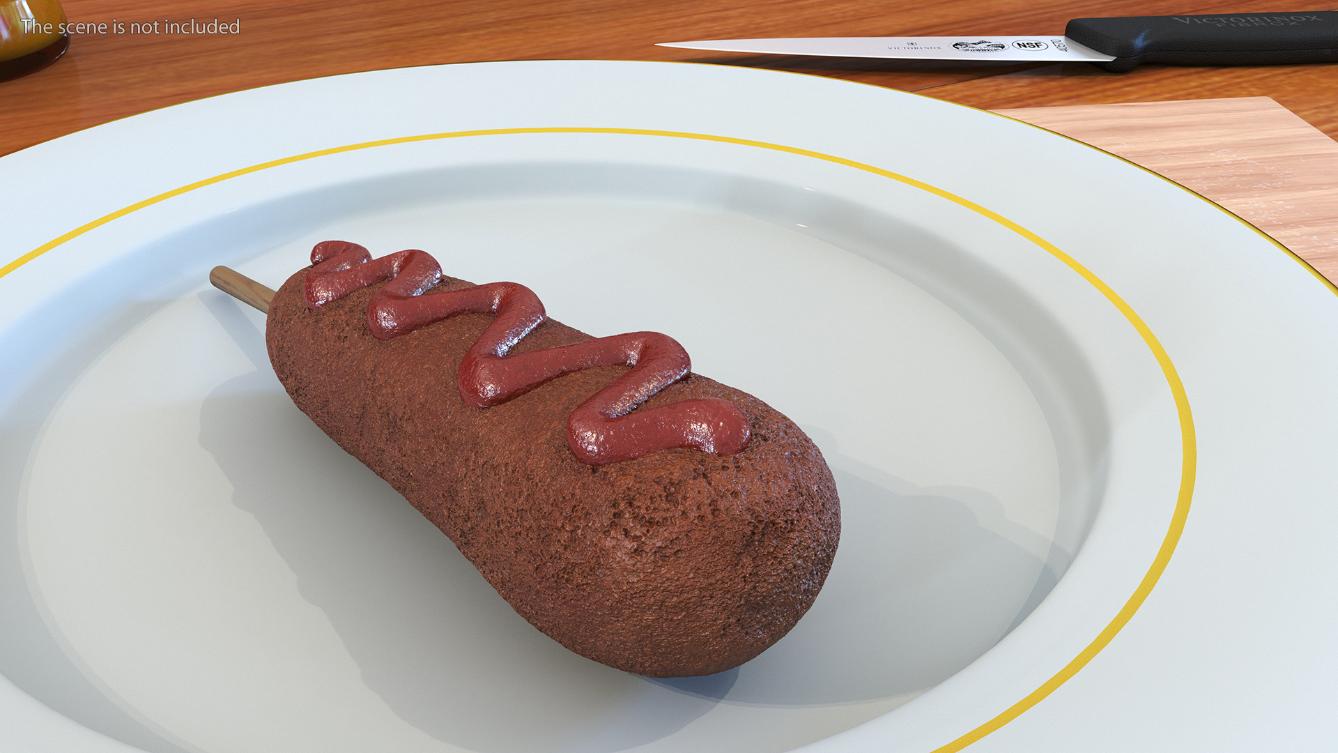 3D Corn Dog with Ketchup