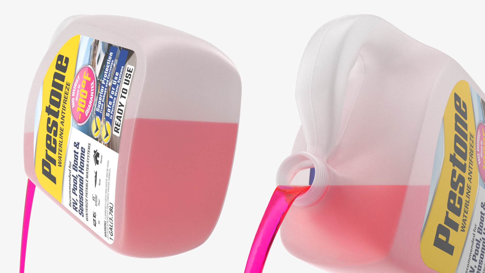 Waterline Antifreeze Prestone with Flowing Liquid 3D model