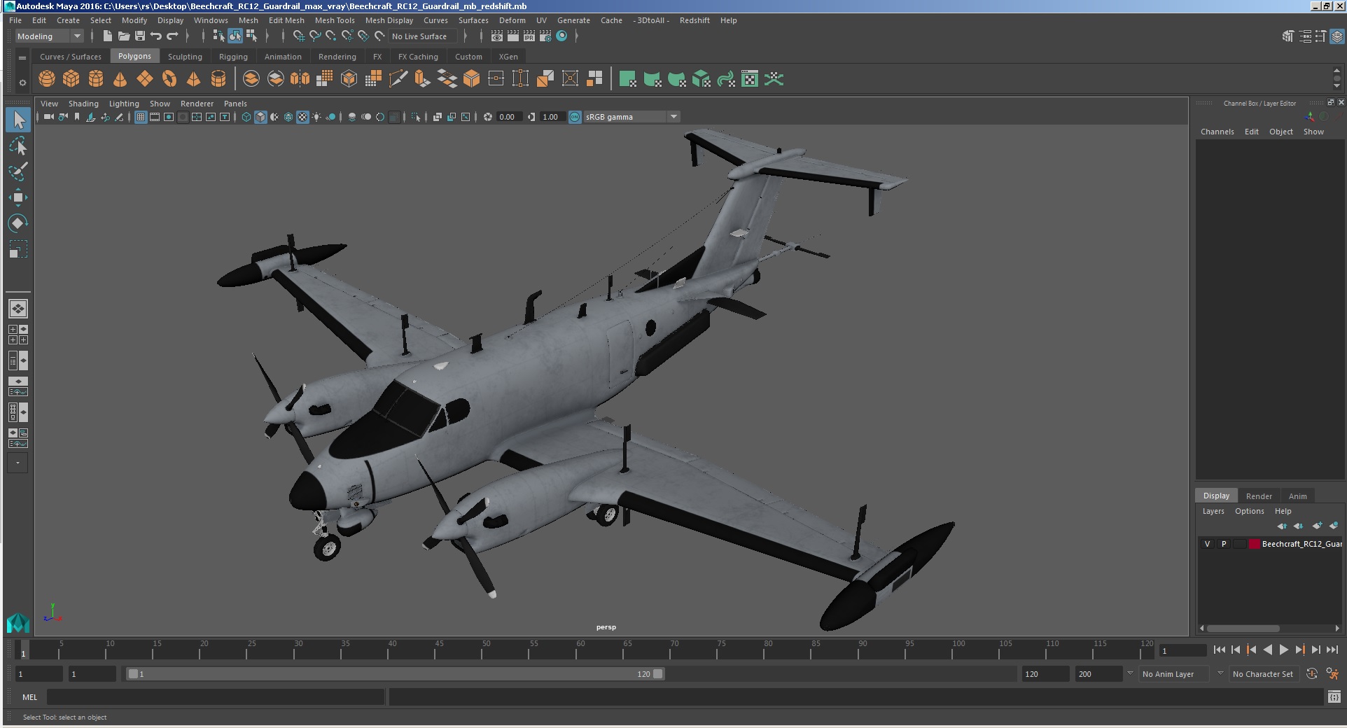 3D model Beechcraft RC12 Guardrail