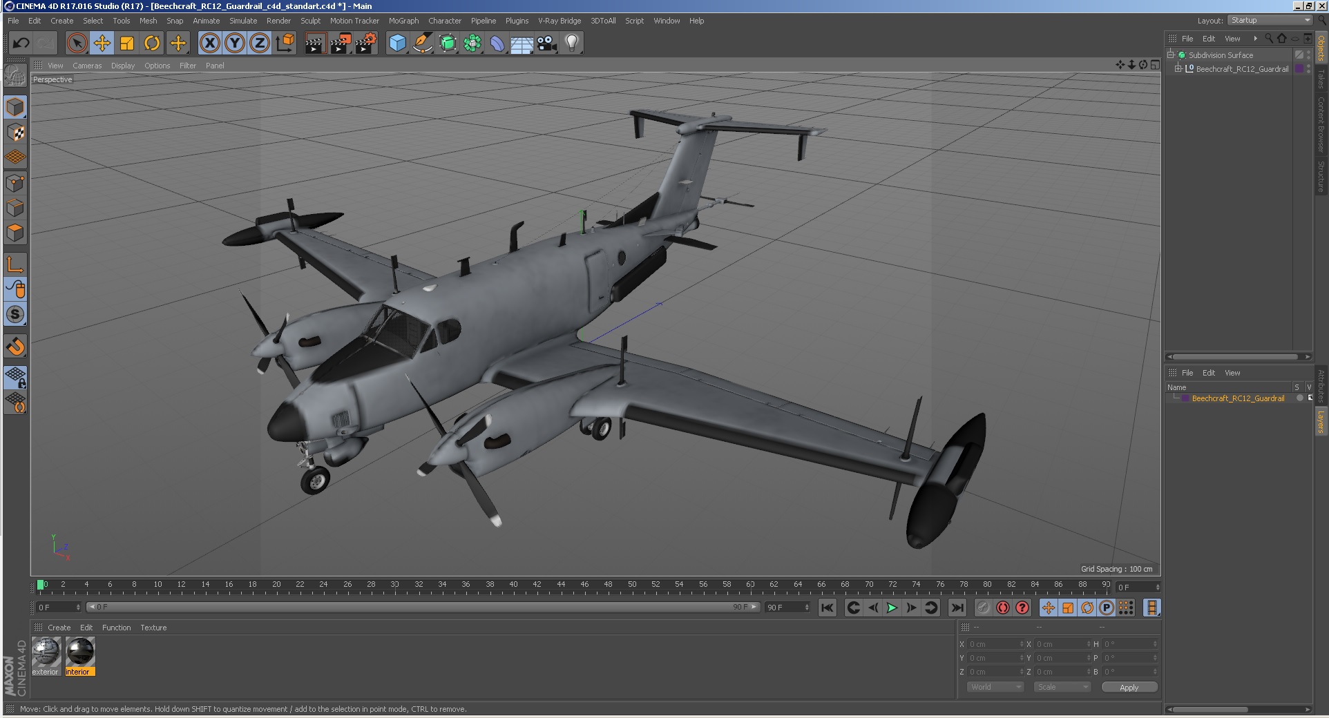 3D model Beechcraft RC12 Guardrail