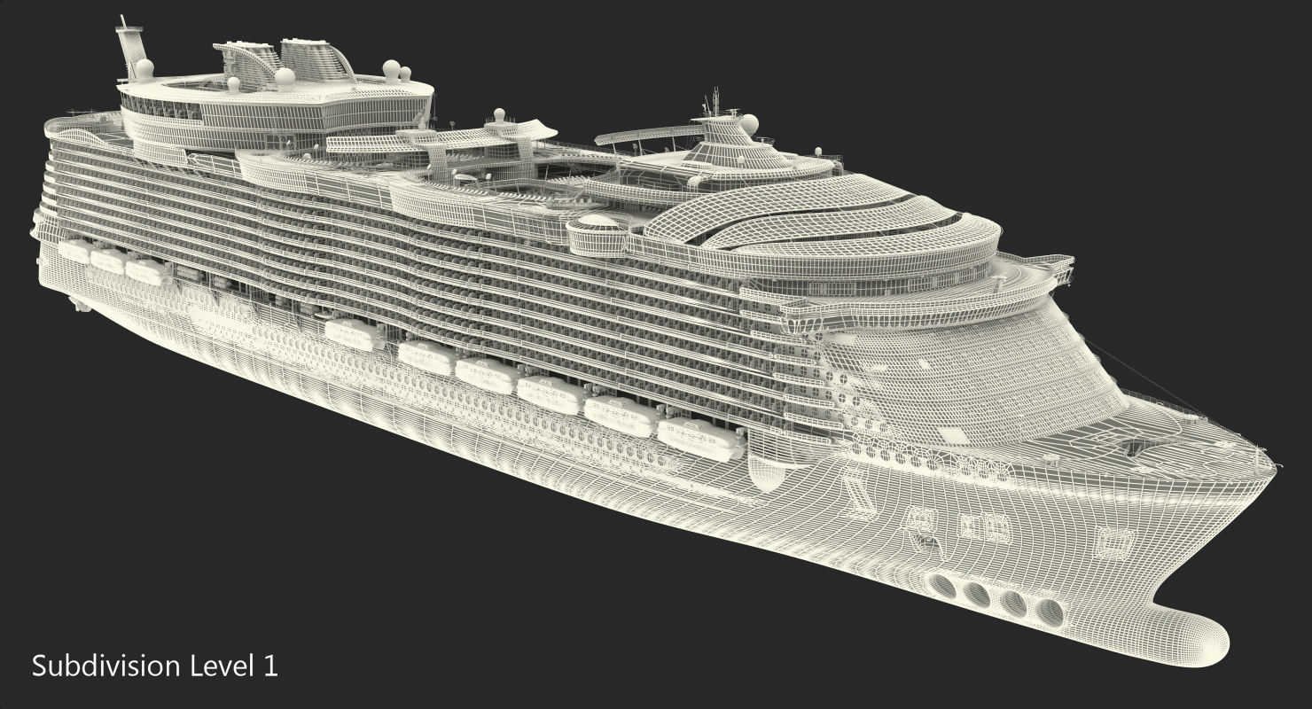 3D Cruise Ship Oasis of the Seas Rigged