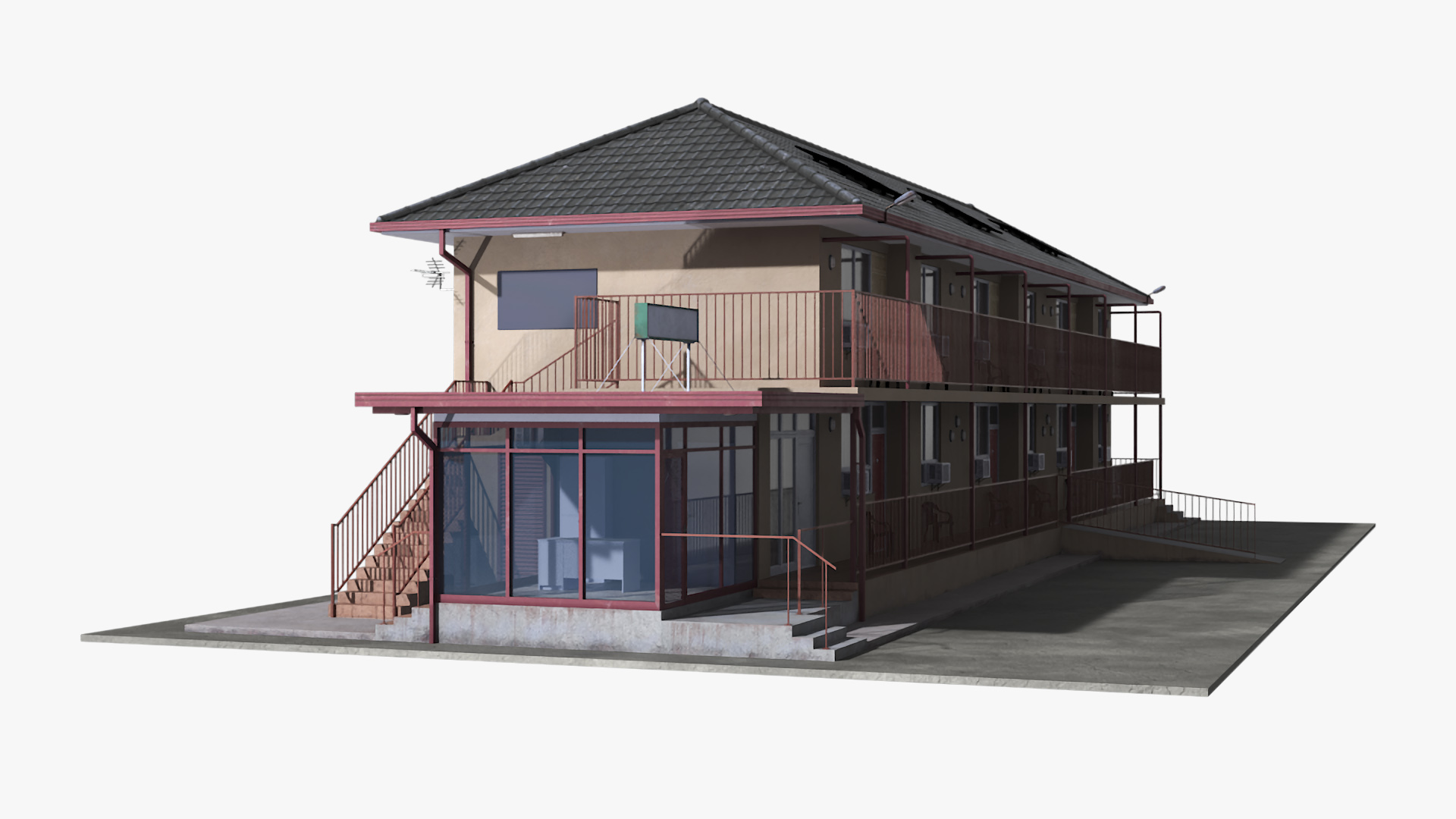 3D model Two Story Motel