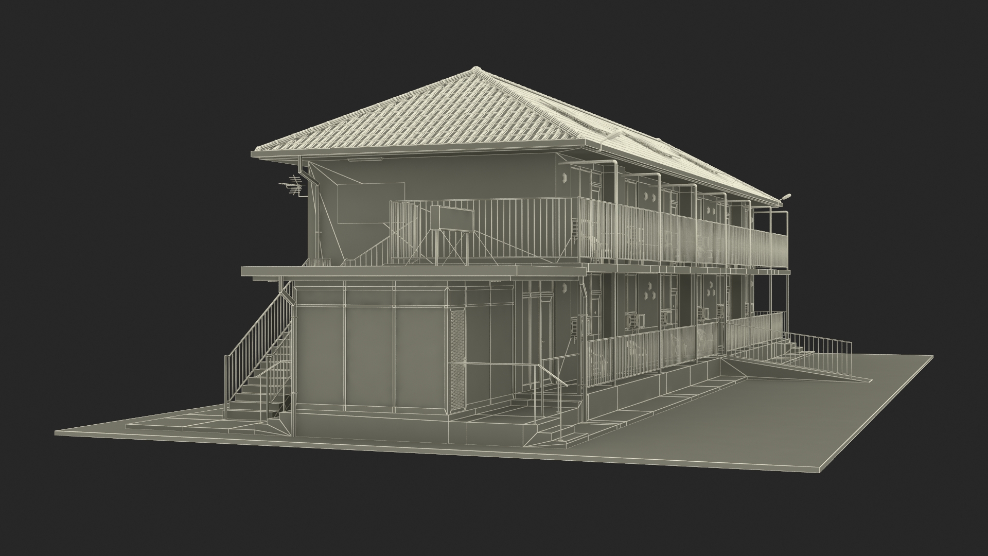3D model Two Story Motel