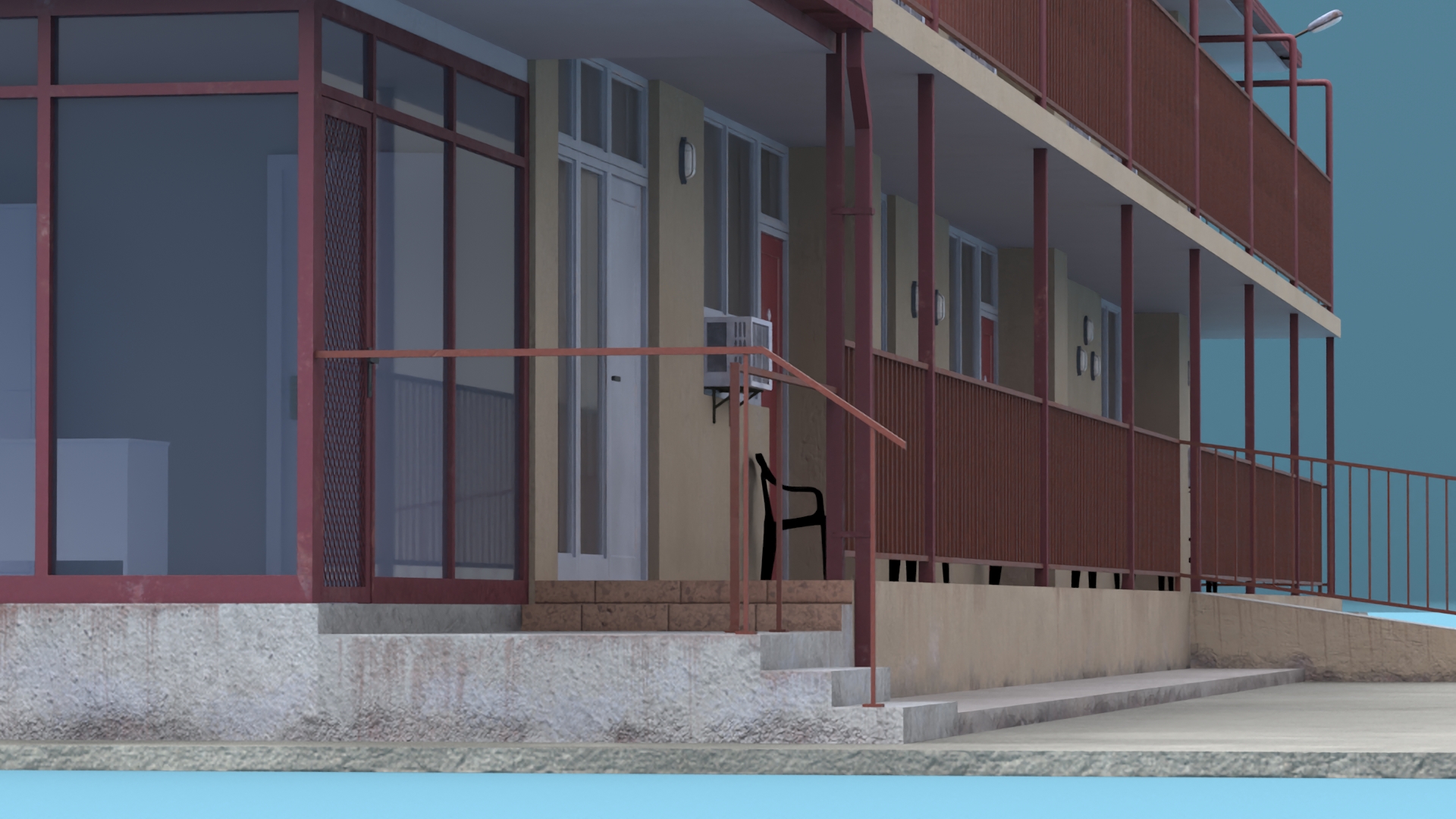 3D model Two Story Motel