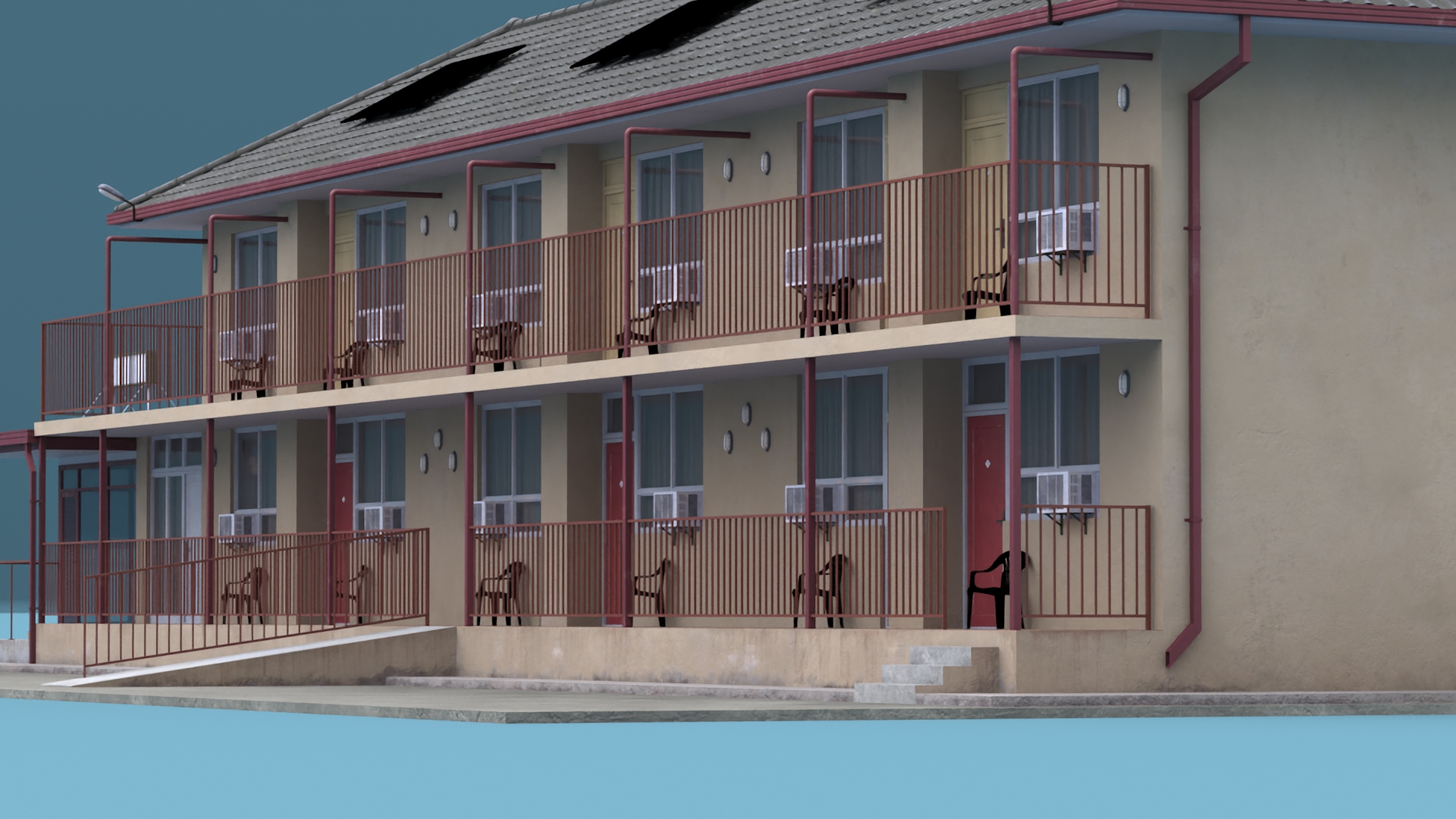 3D model Two Story Motel