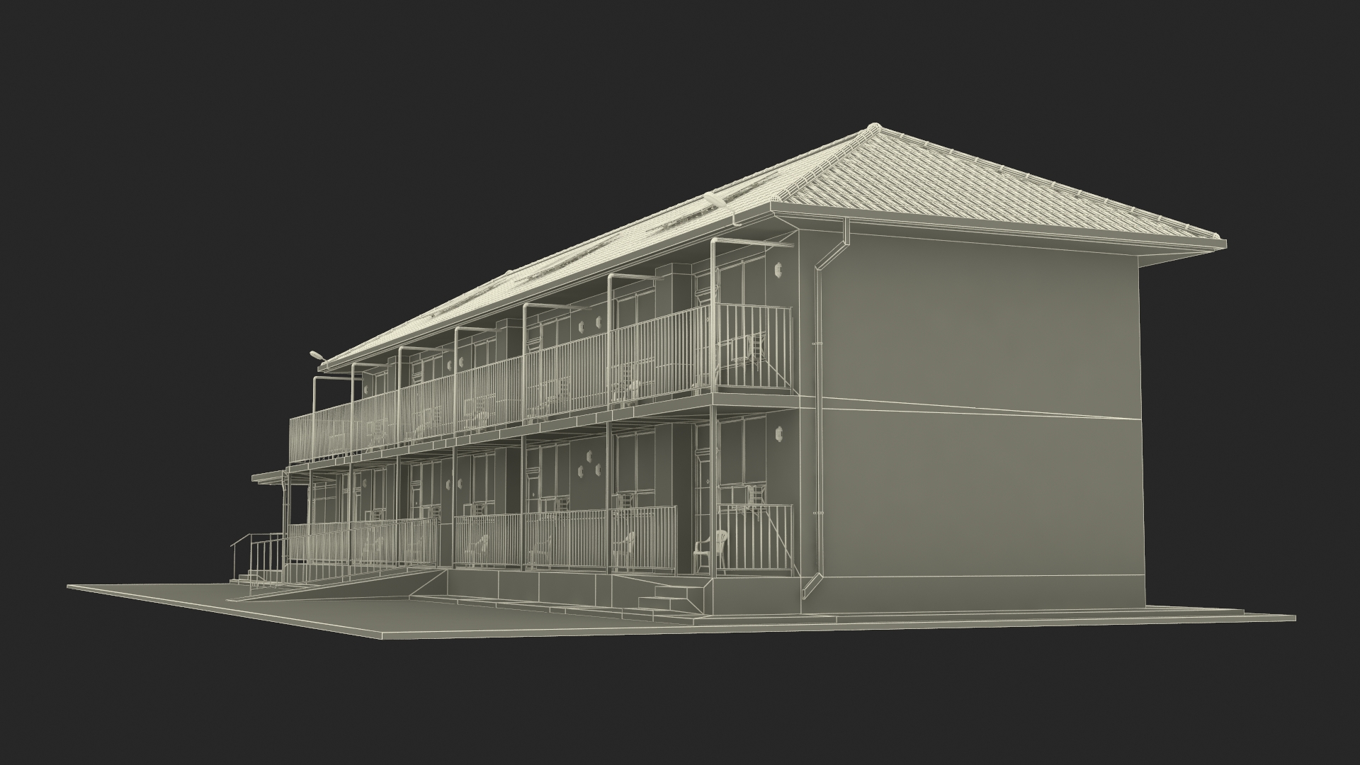 3D model Two Story Motel