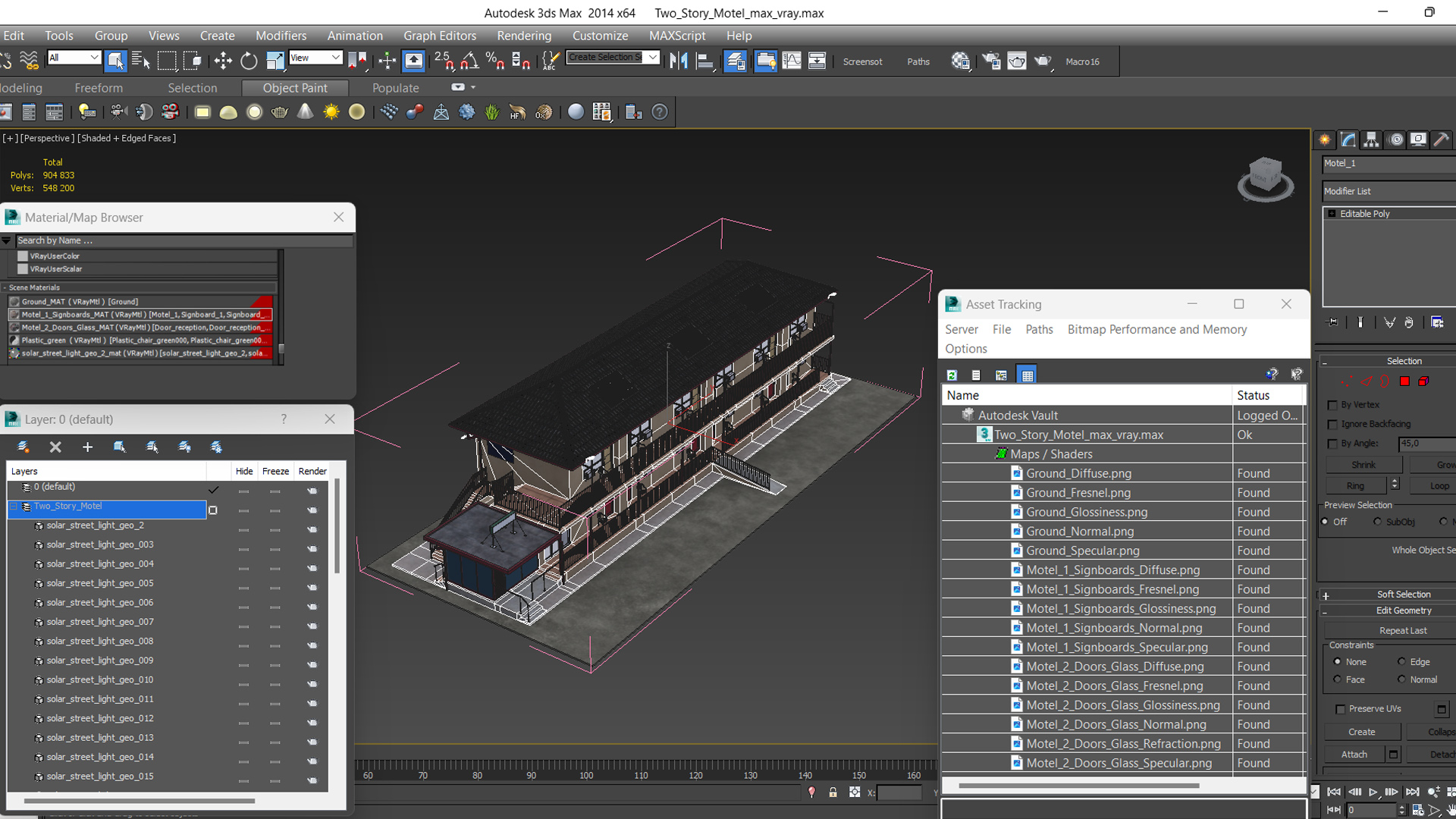 3D model Two Story Motel