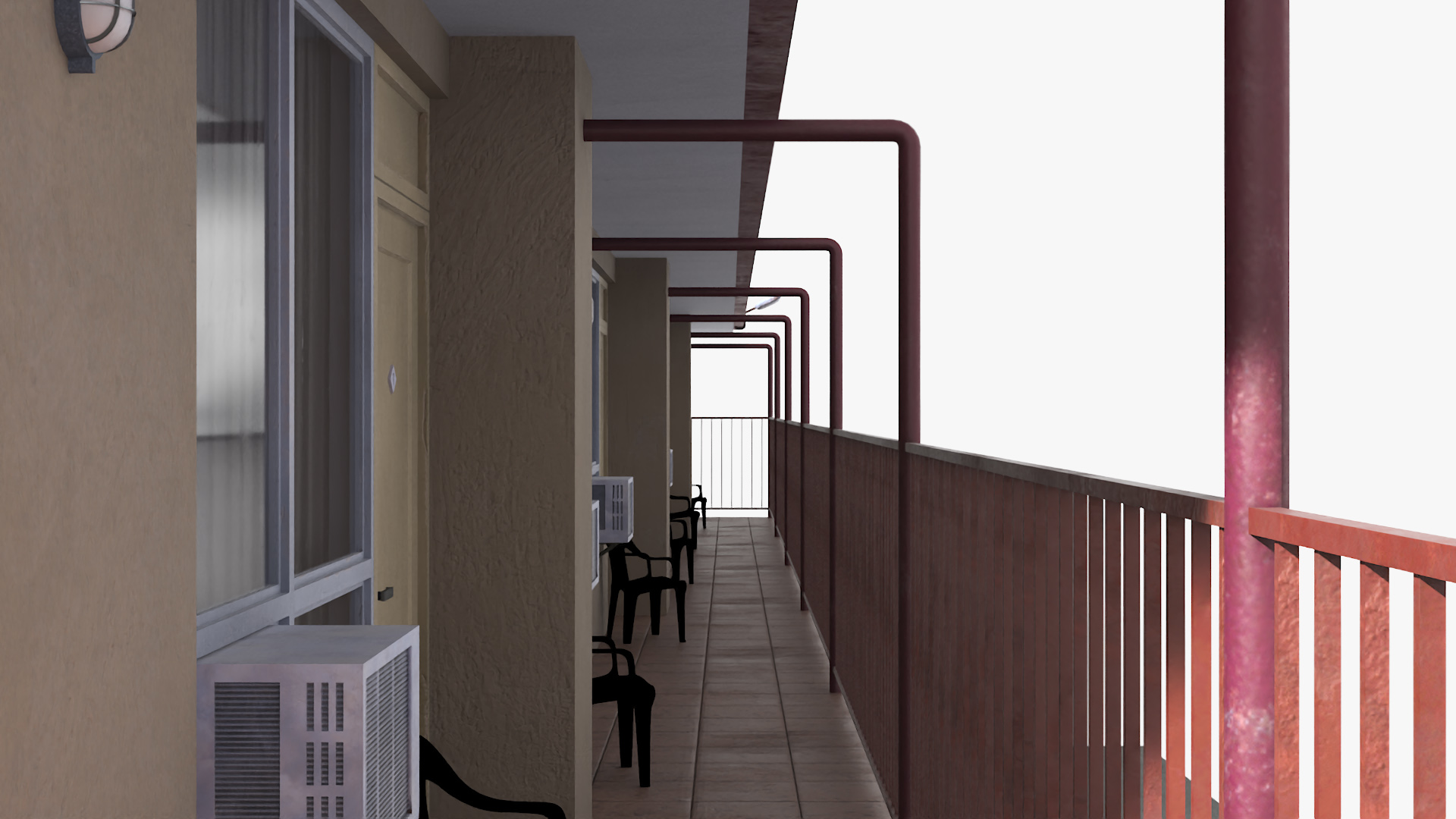 3D model Two Story Motel