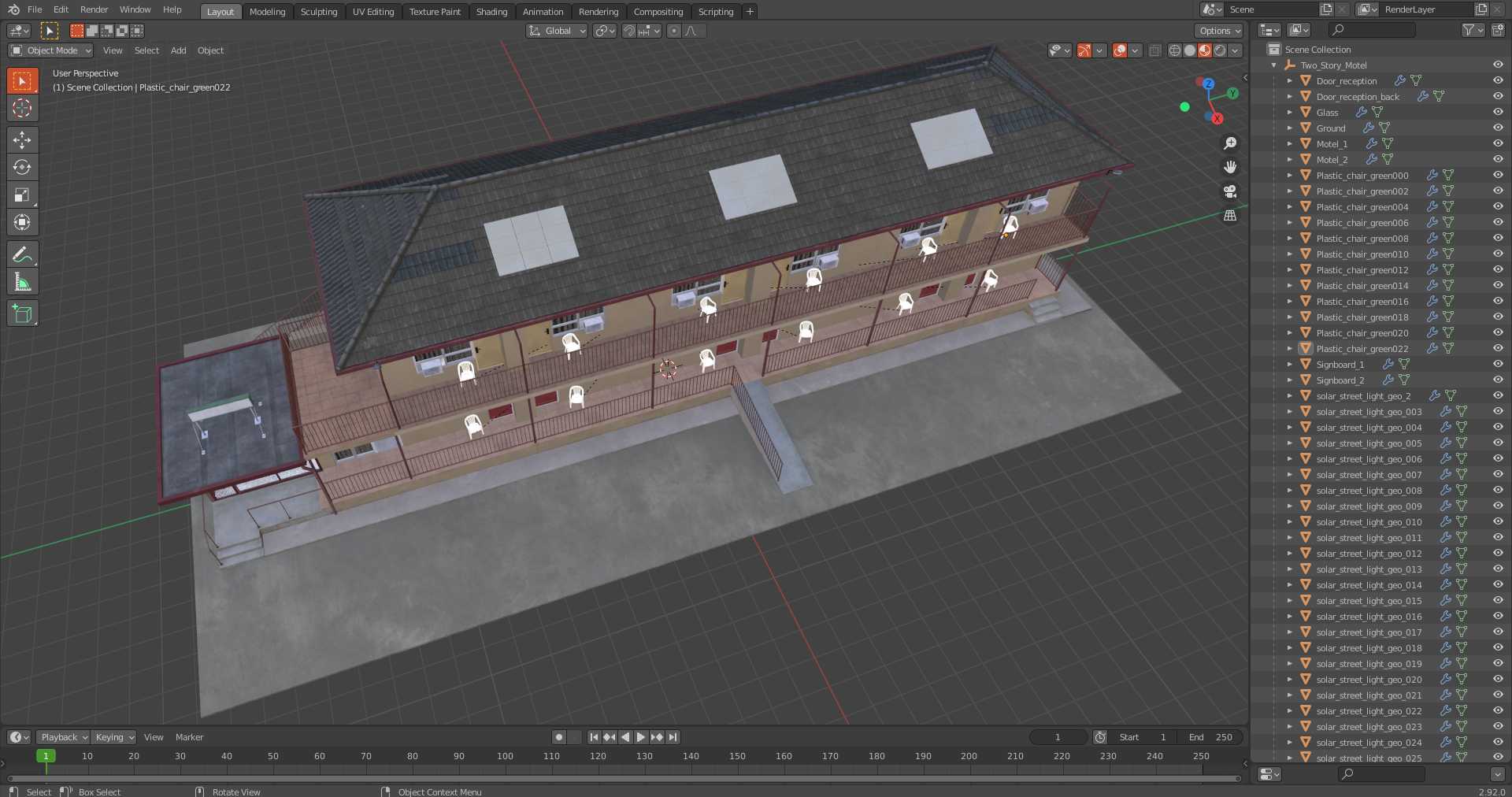 3D model Two Story Motel