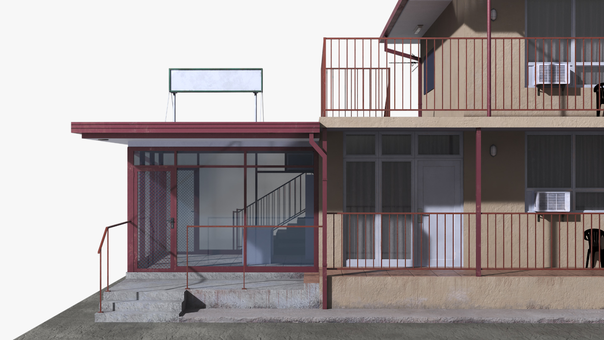 3D model Two Story Motel