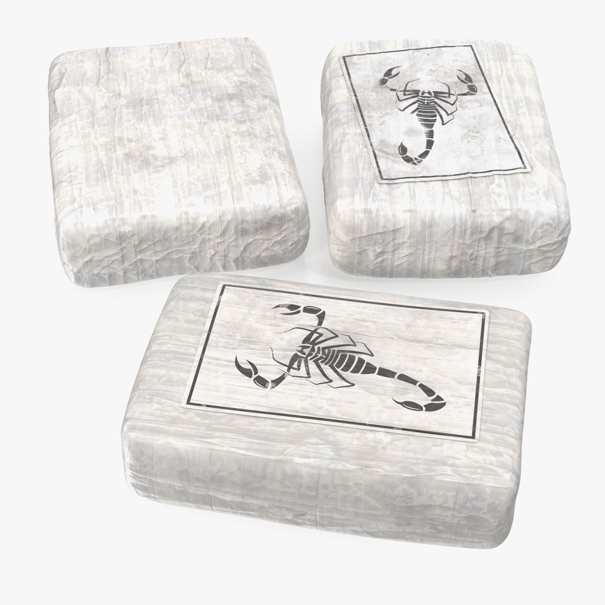 Cocaine Bricks Package 3D Model, view 5