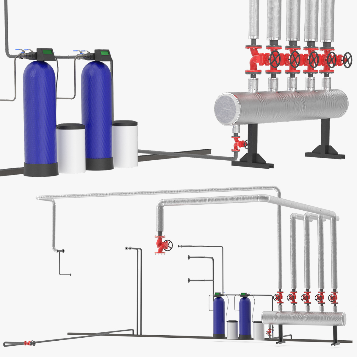 Boiler Steam Pipe System with Filtration Tanks, view 8