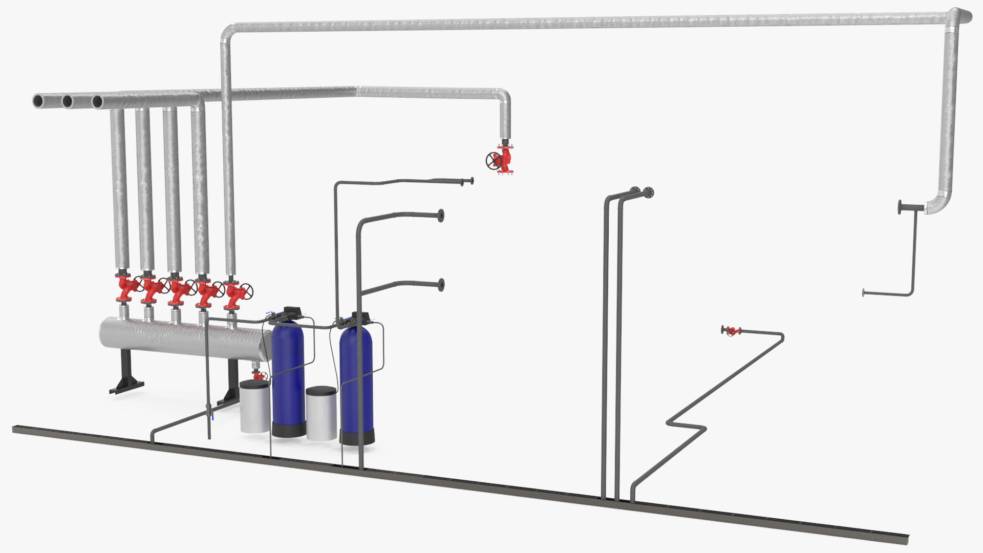 Boiler Steam Pipe System with Filtration Tanks, view 2