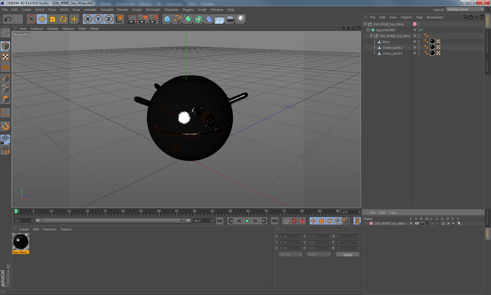 Old WWII Sea Mine 3D