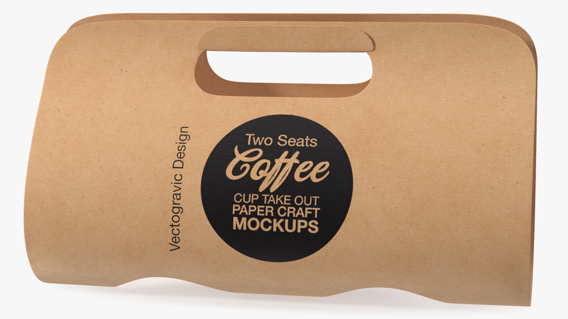 Mockup Two Seats Paper Cup Carrier 3D model