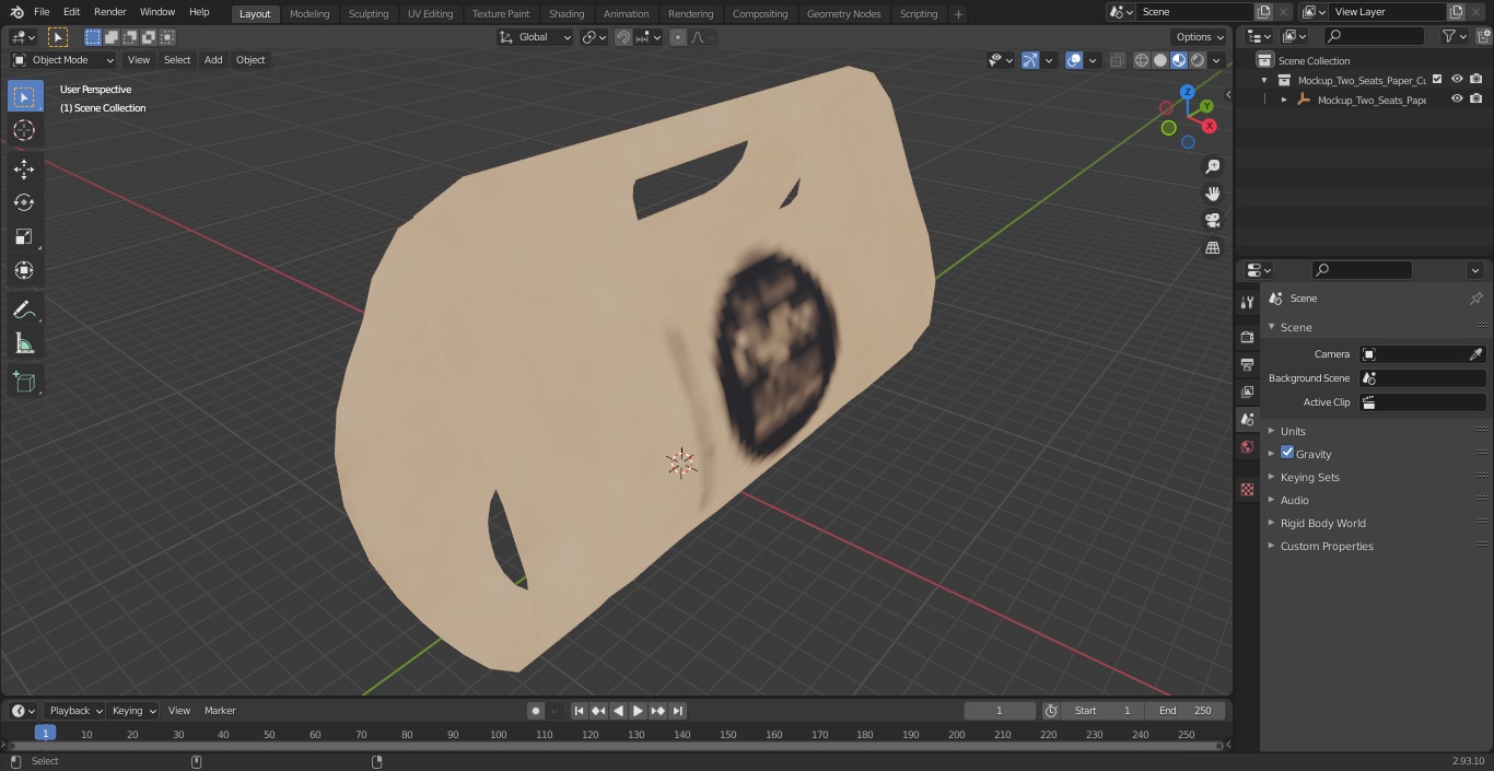 Mockup Two Seats Paper Cup Carrier 3D model