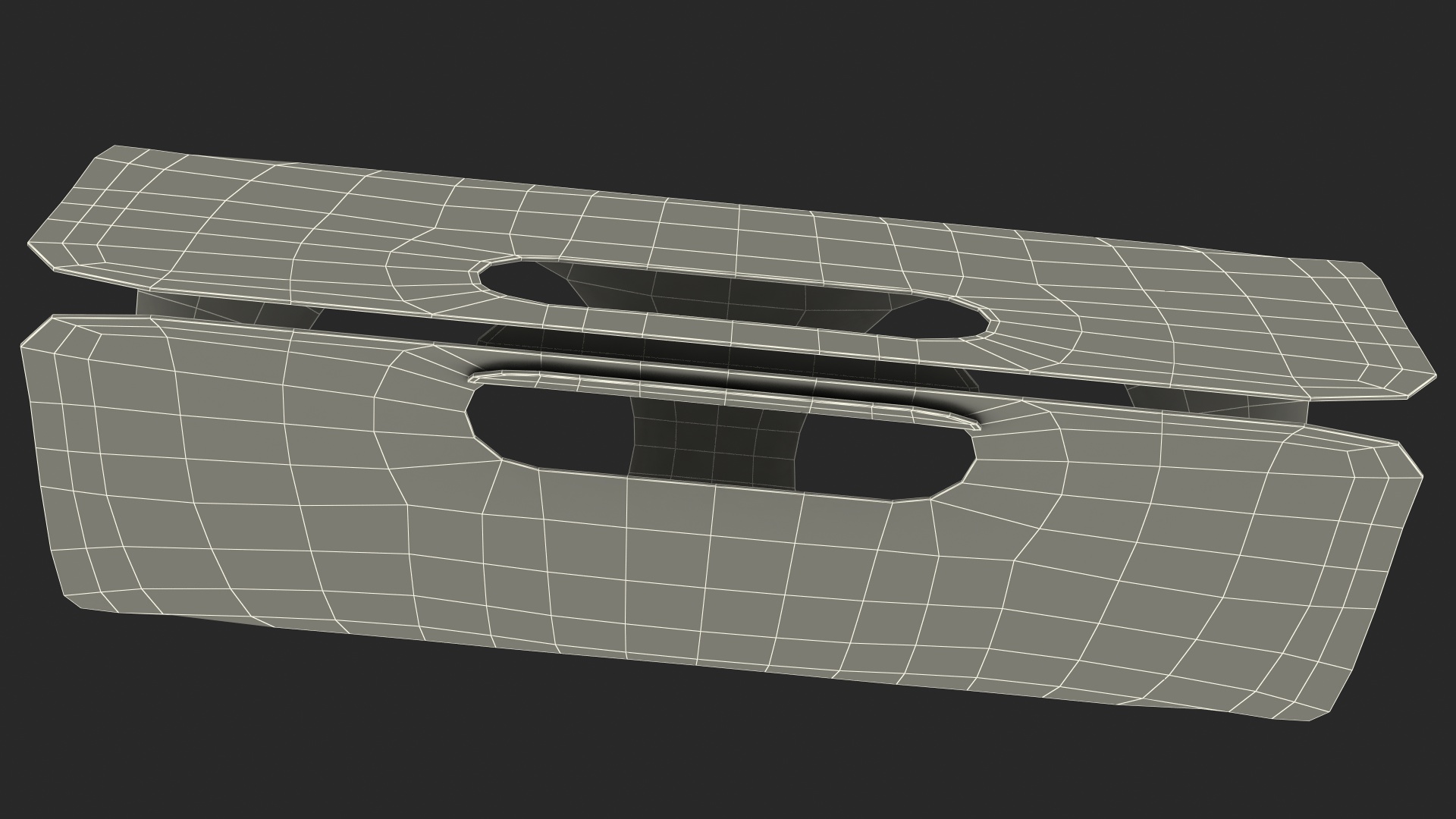 Mockup Two Seats Paper Cup Carrier 3D model