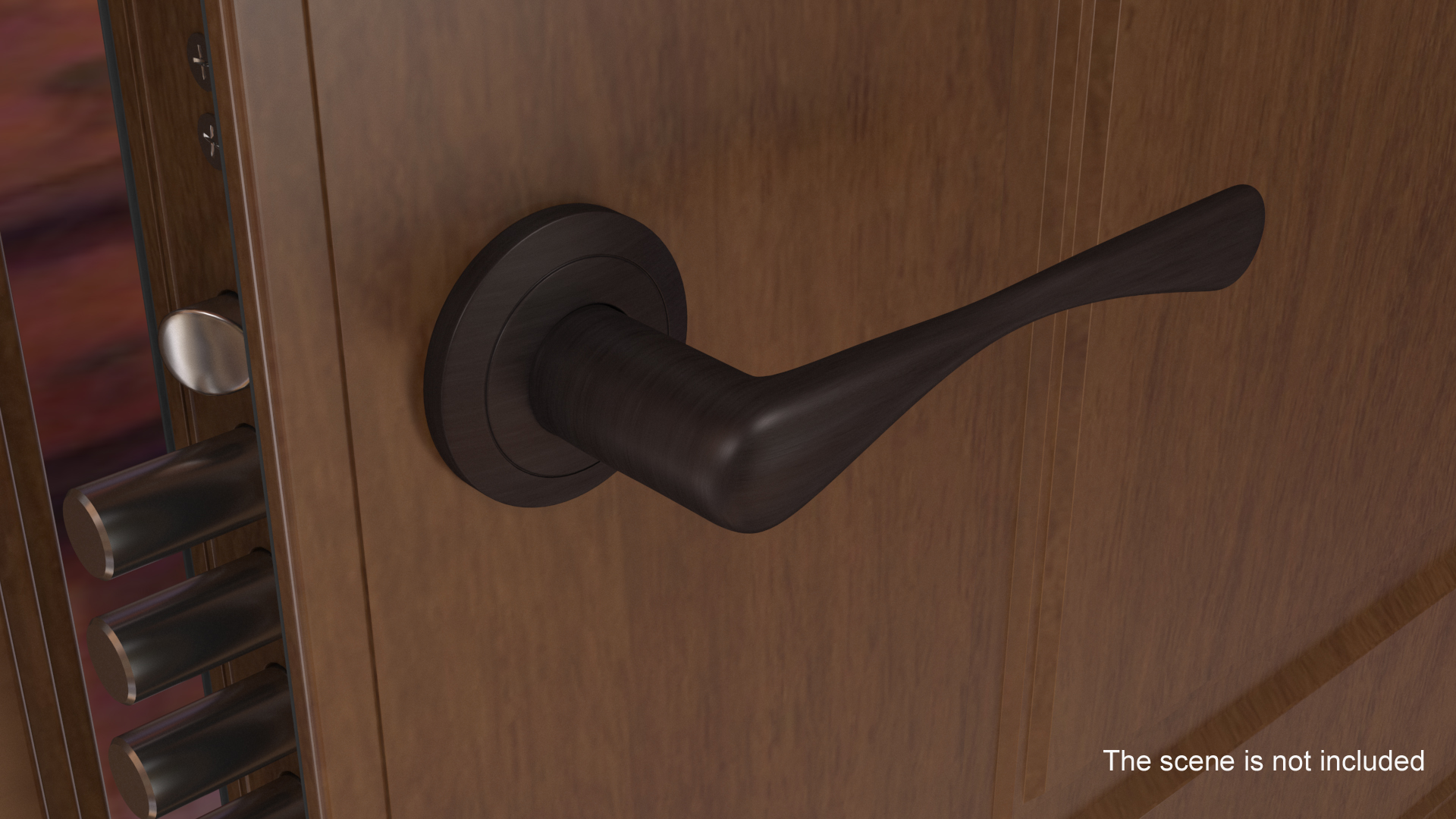 3D Dark Bronze Door Handles Separate model