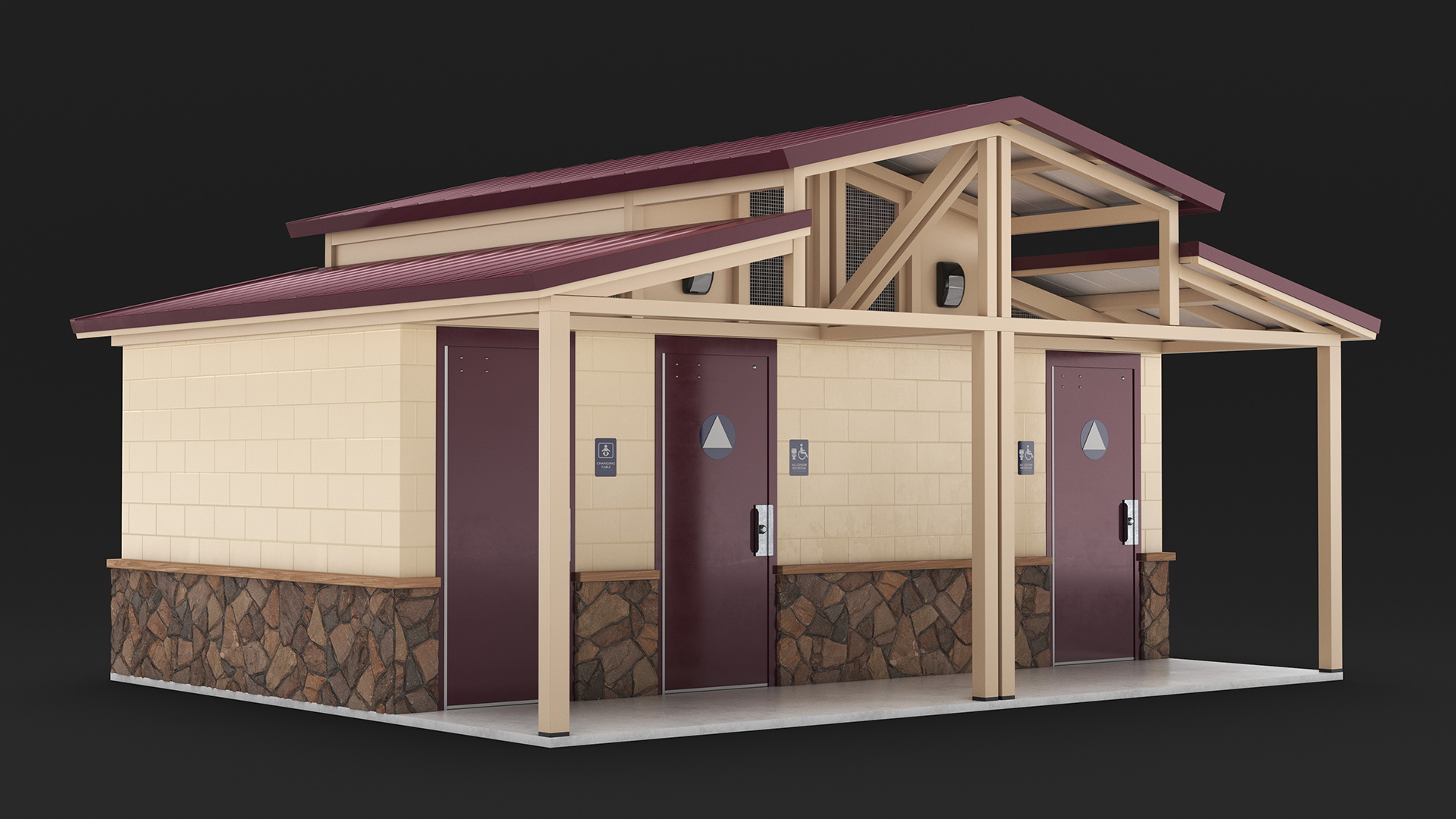 Public Restroom Building 3D model
