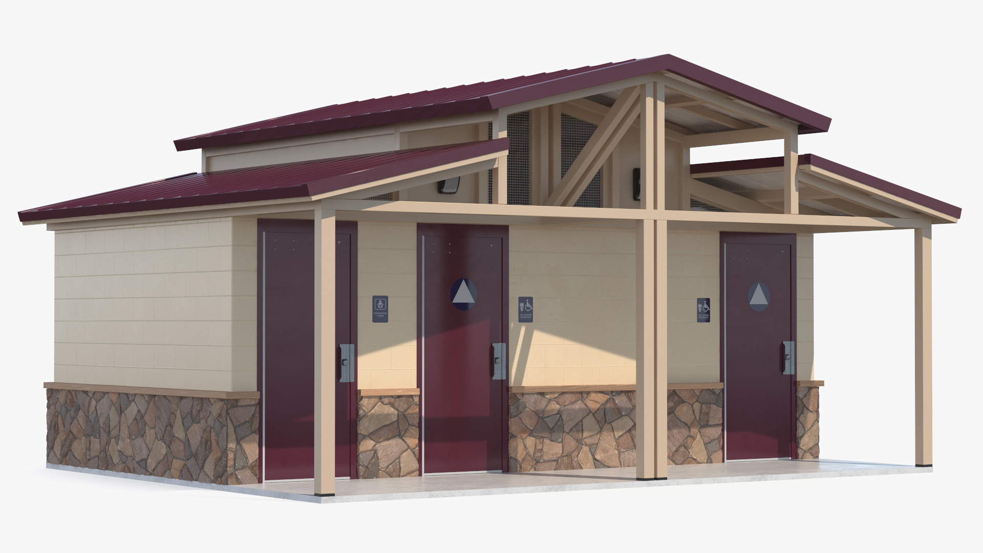Public Restroom Building 3D model