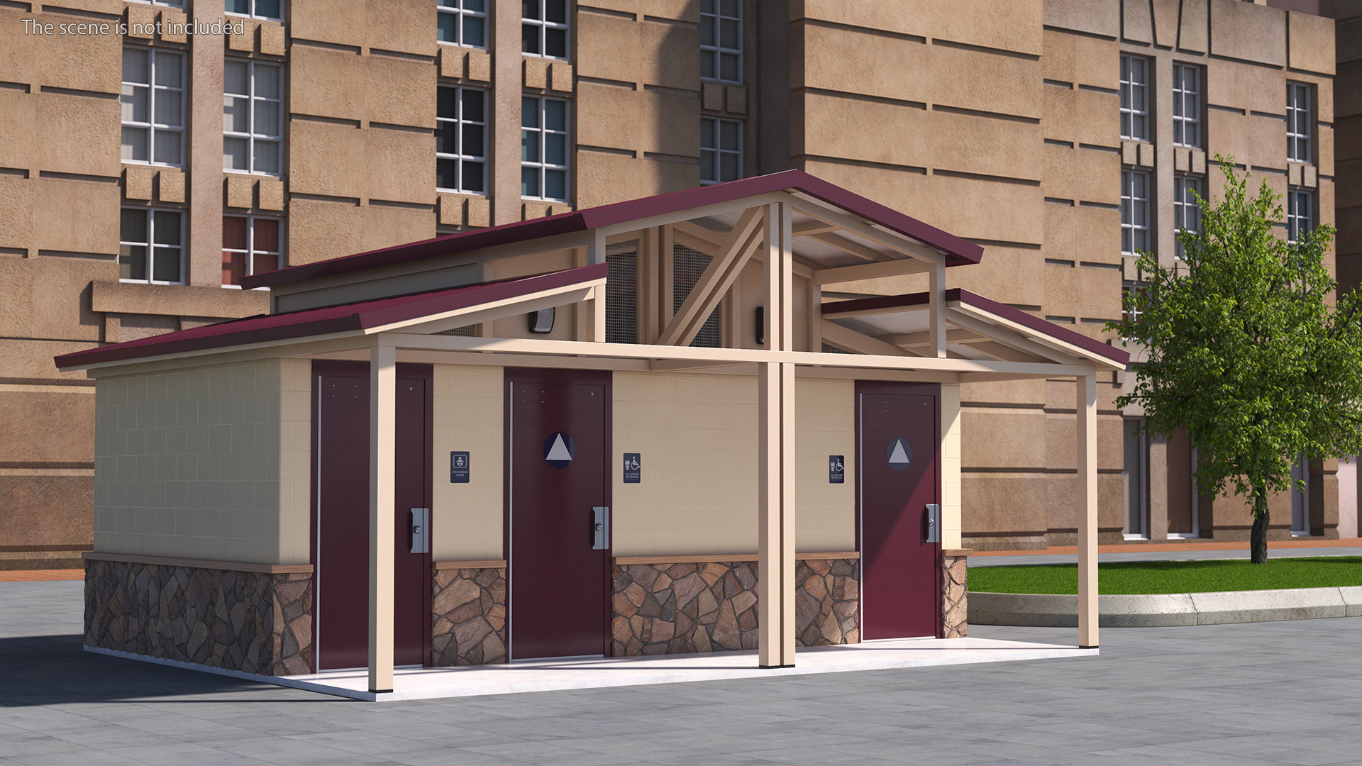 Public Restroom Building 3D model