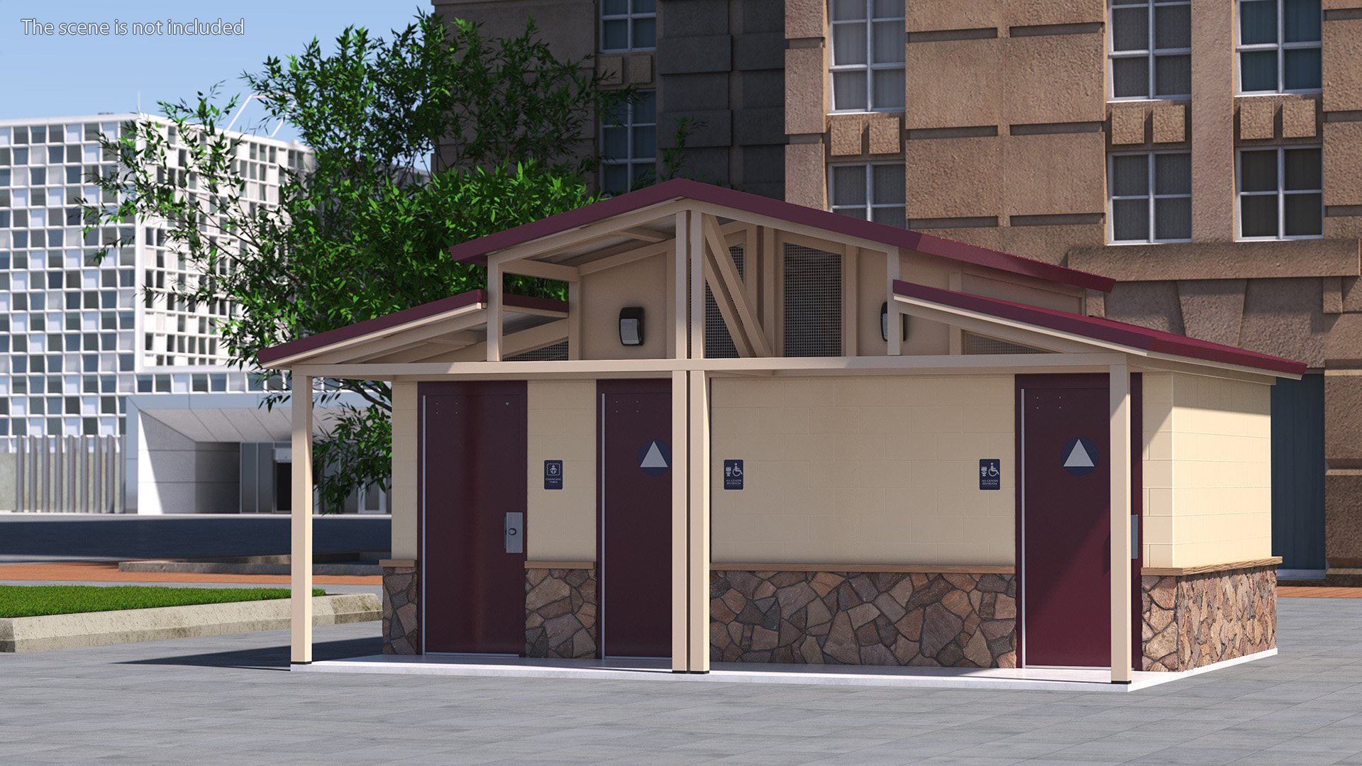 Public Restroom Building 3D model