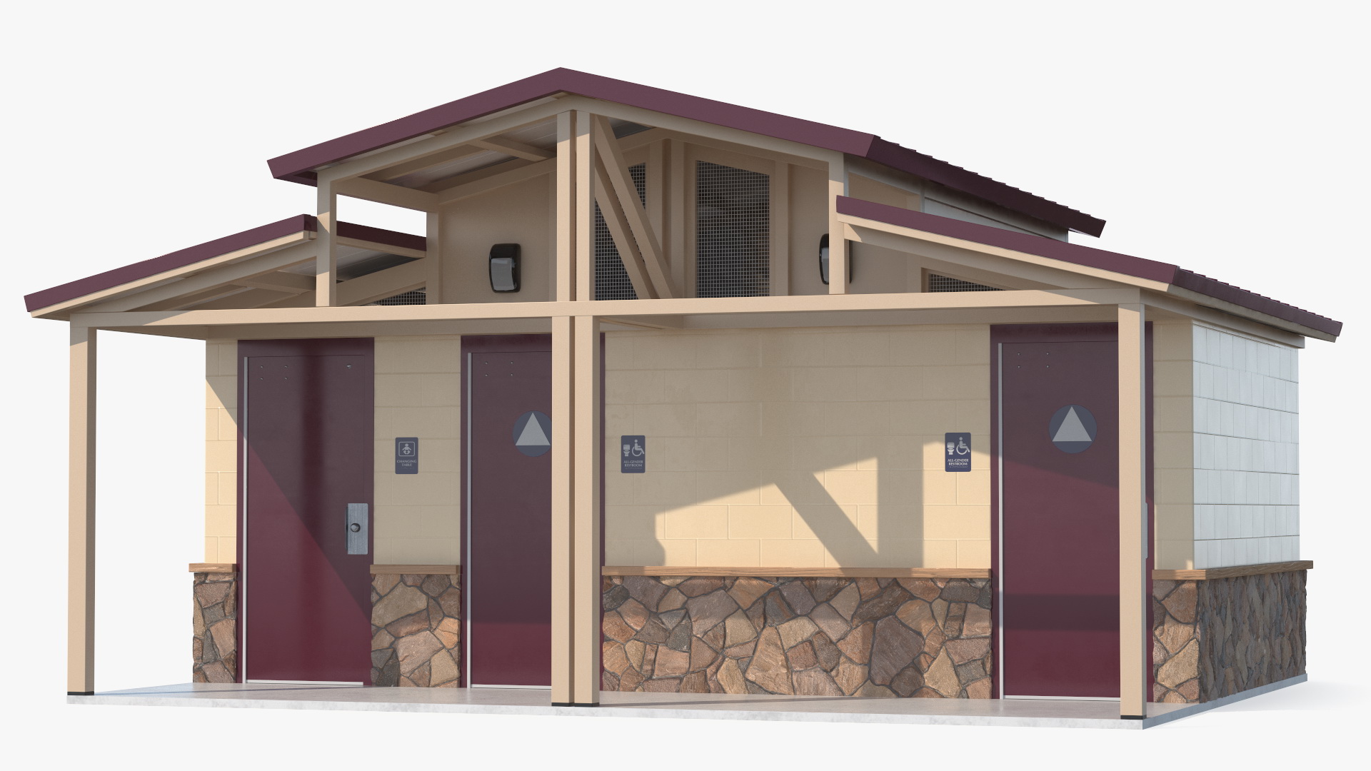Public Restroom Building 3D model