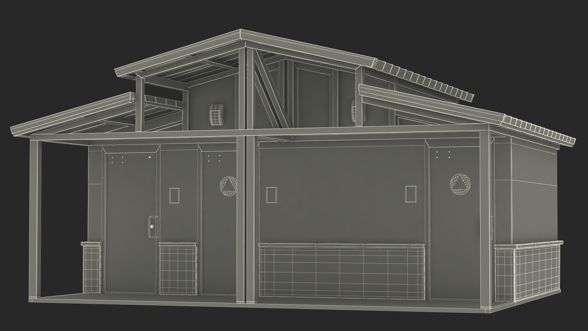 Public Restroom Building 3D model