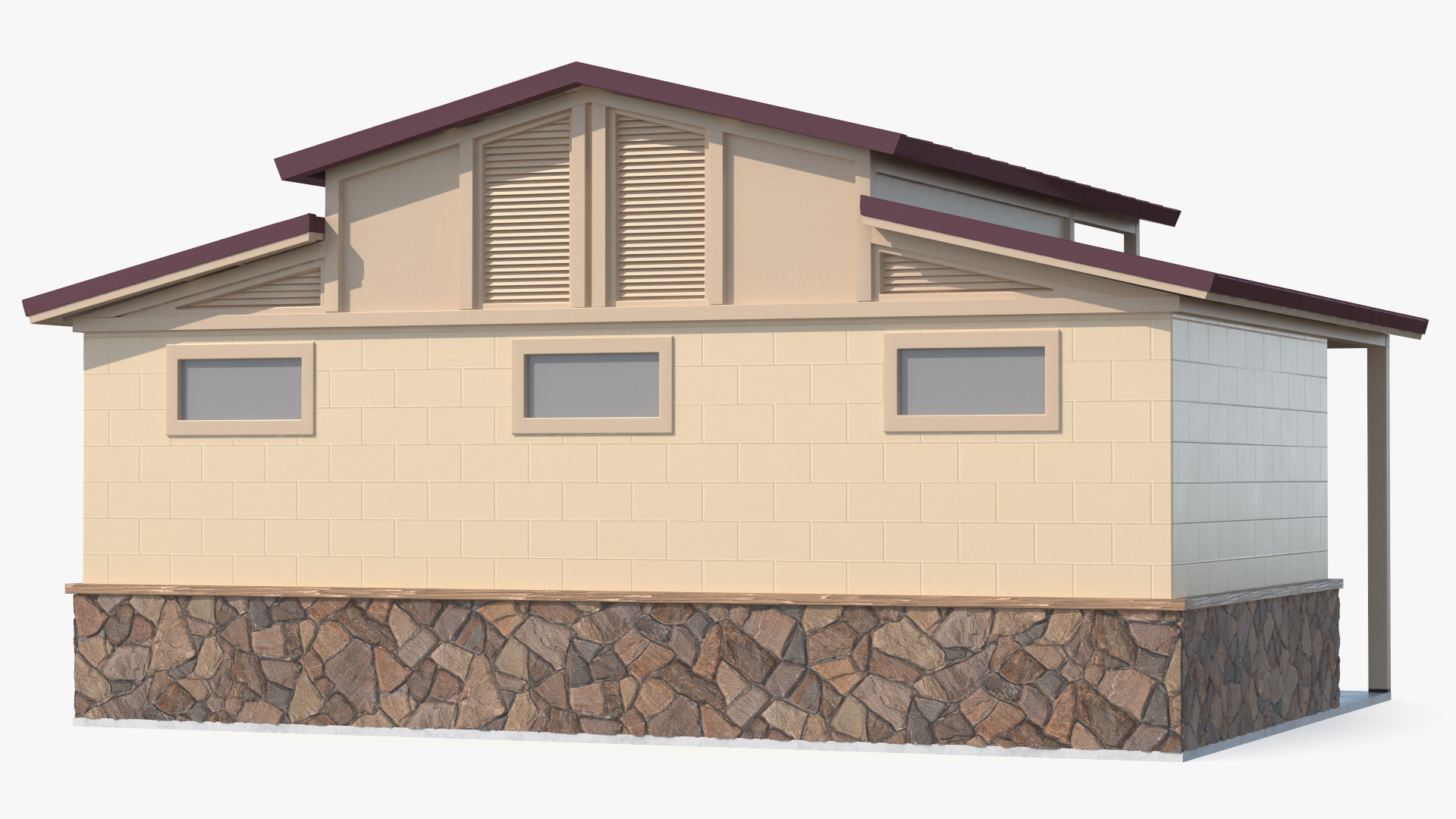 Public Restroom Building 3D model