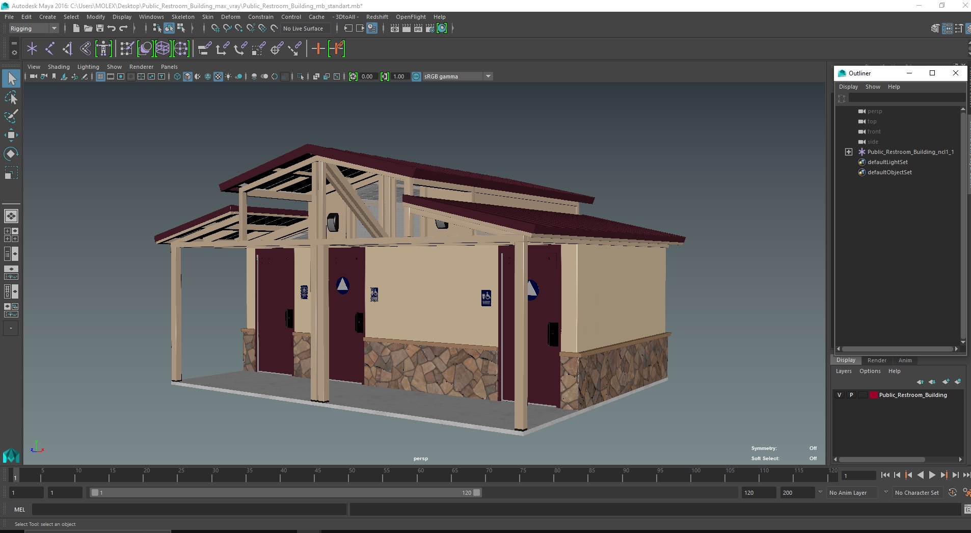 Public Restroom Building 3D model