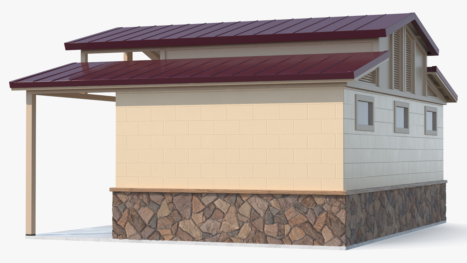 Public Restroom Building 3D model