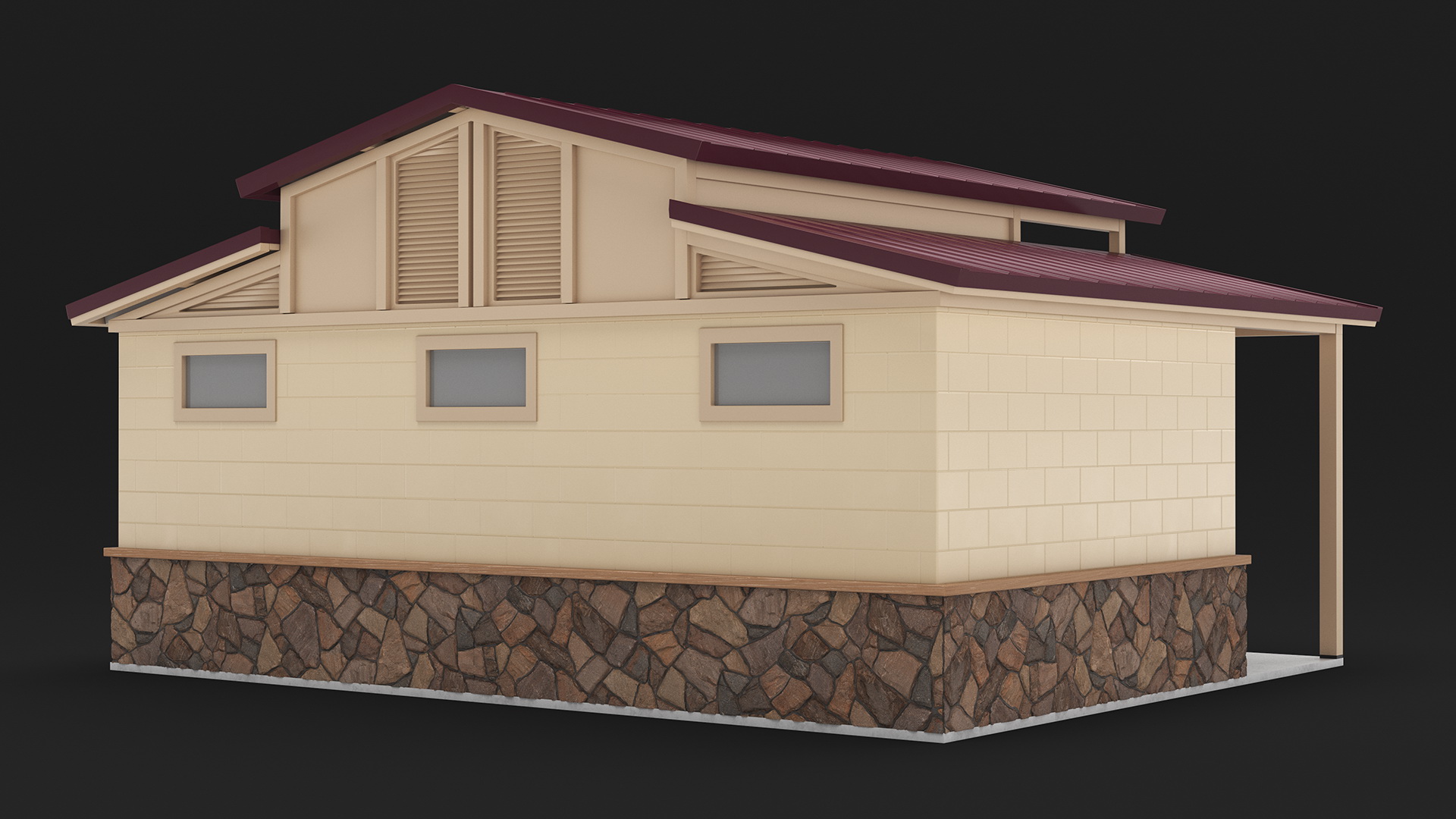Public Restroom Building 3D model
