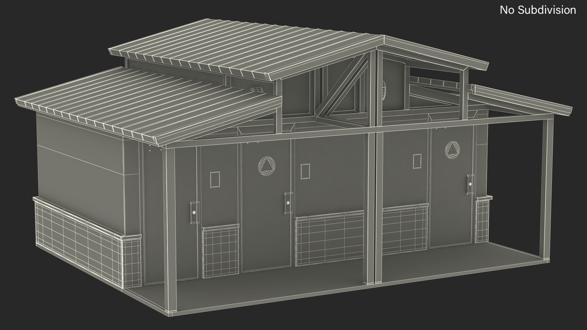 Public Restroom Building 3D model
