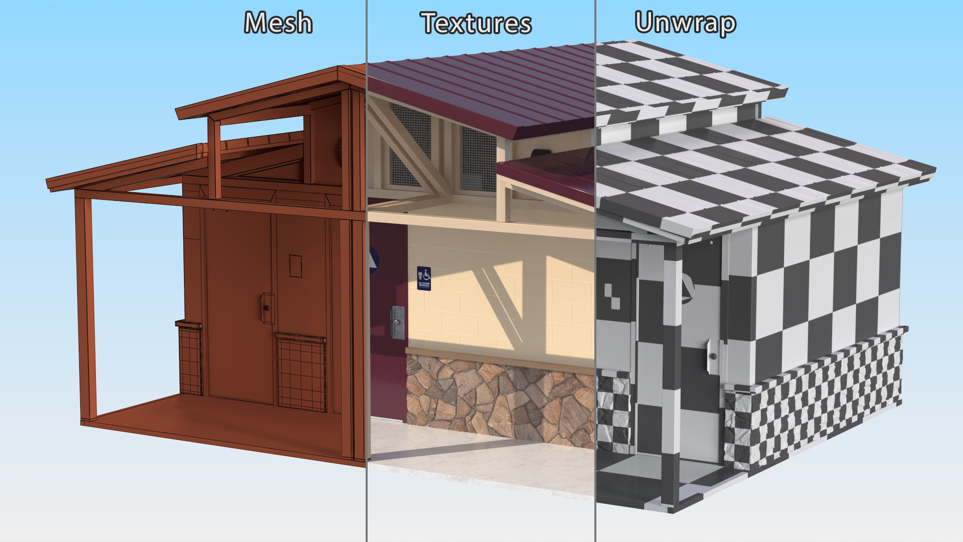 Public Restroom Building 3D model