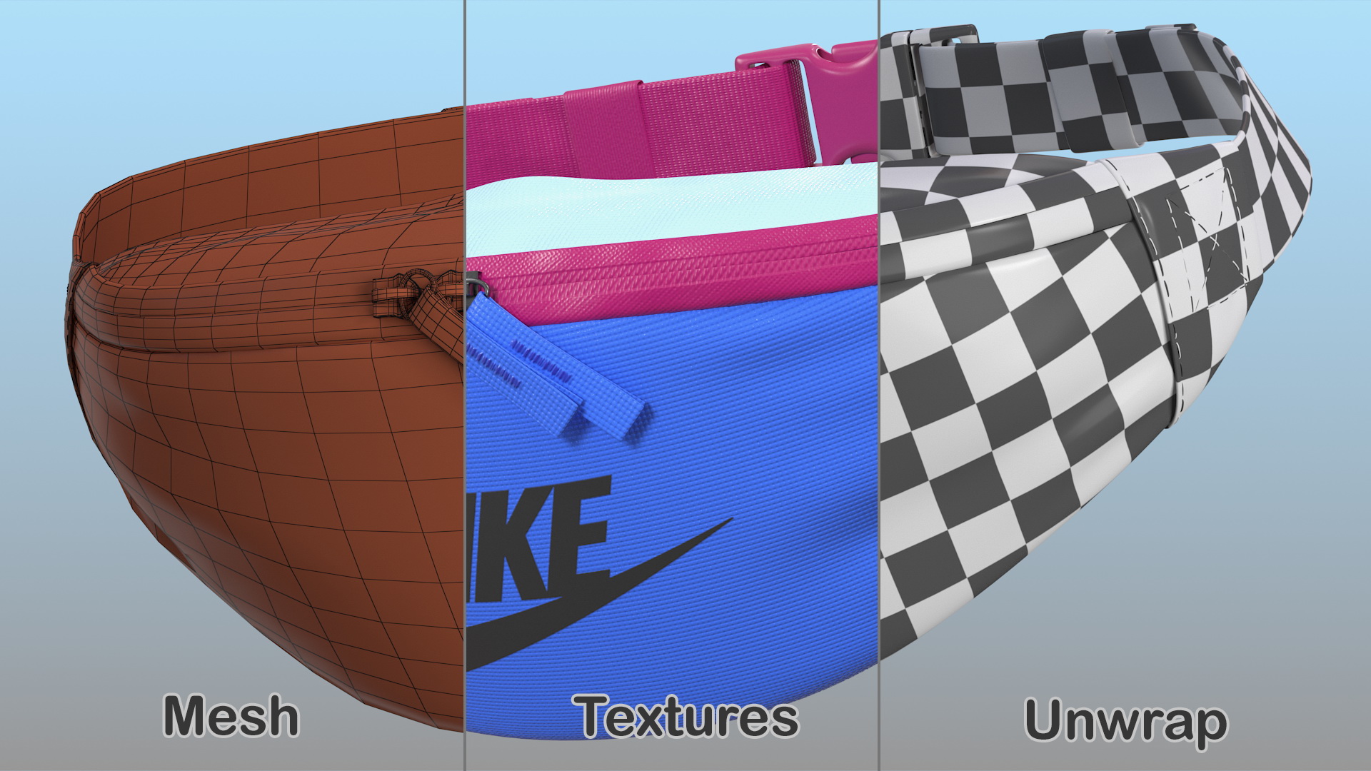 Nike Sportswear Heritage Waist Bag Blue 3D model