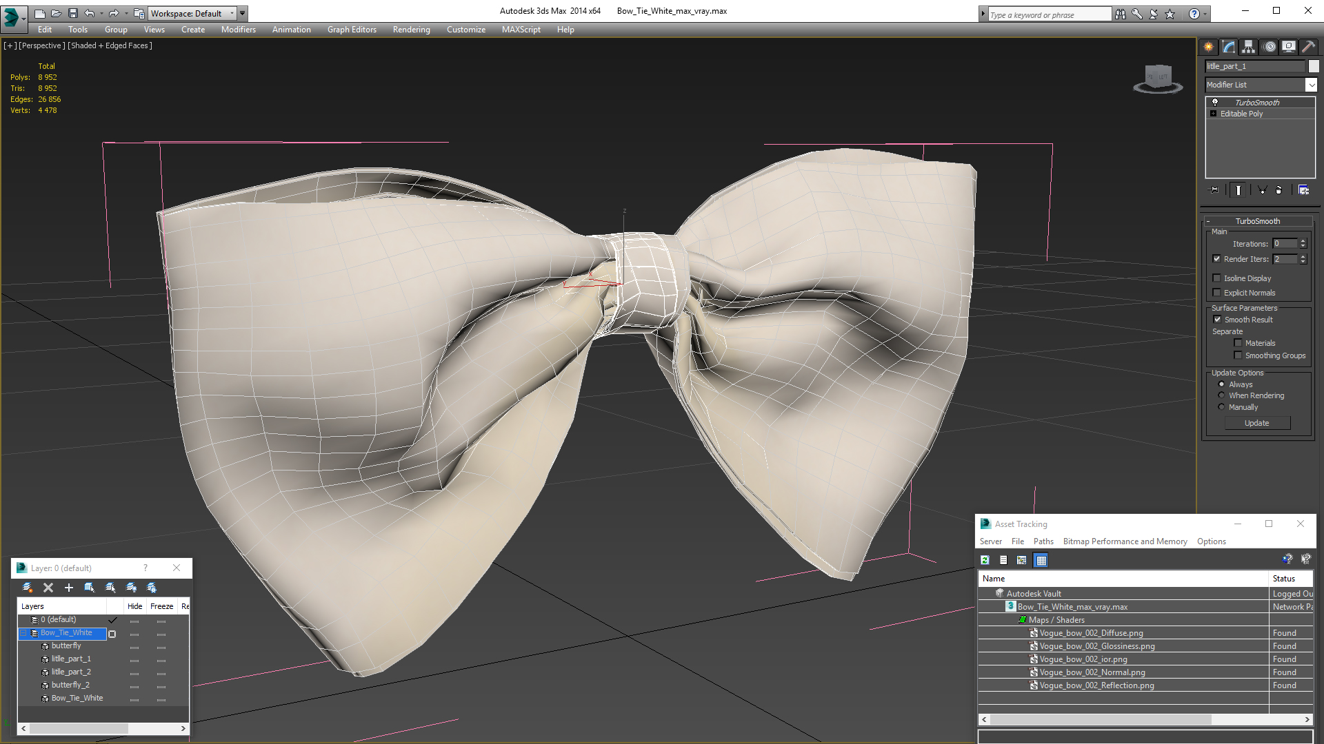 3D Bow Tie White model