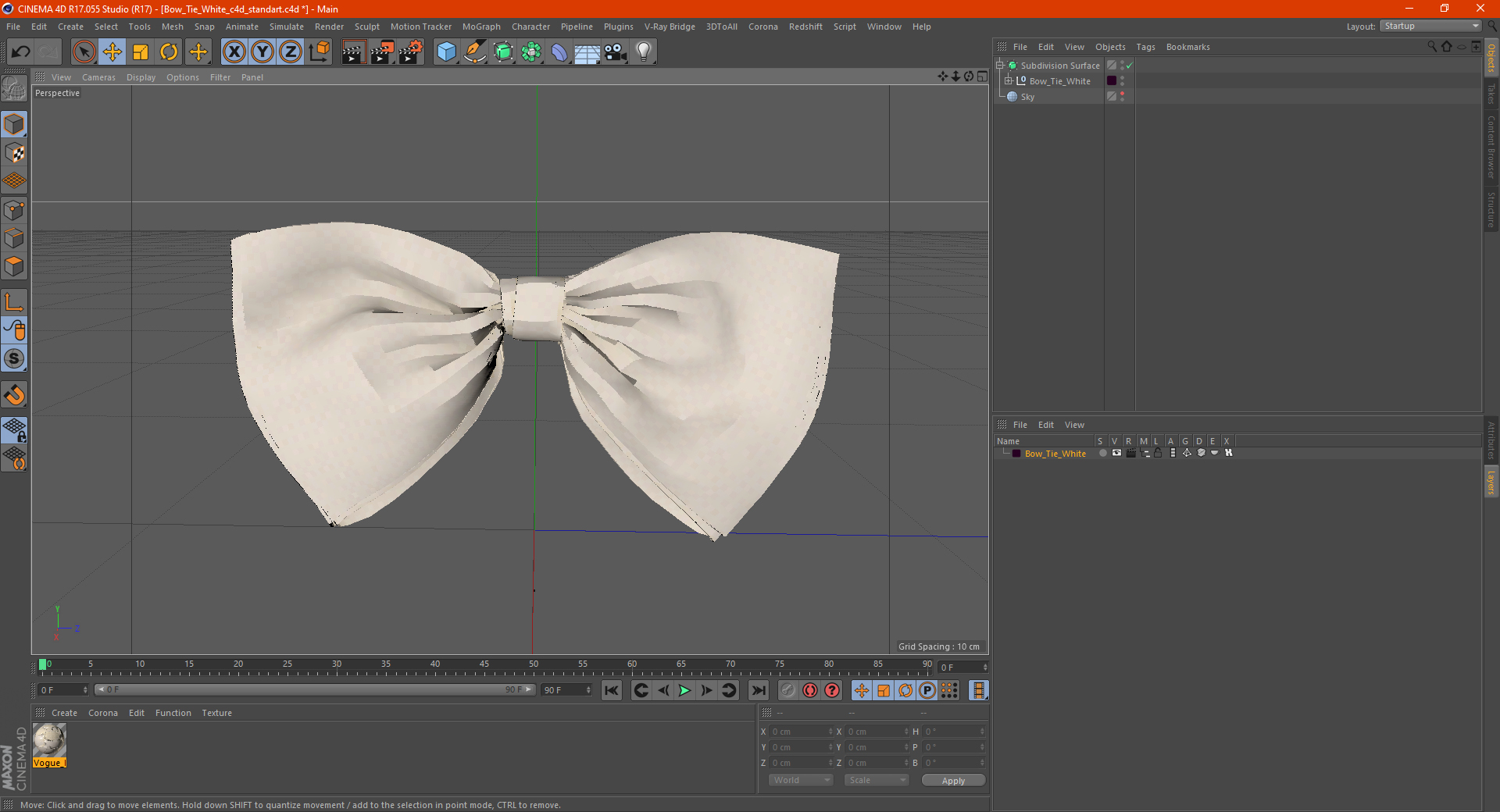 3D Bow Tie White model
