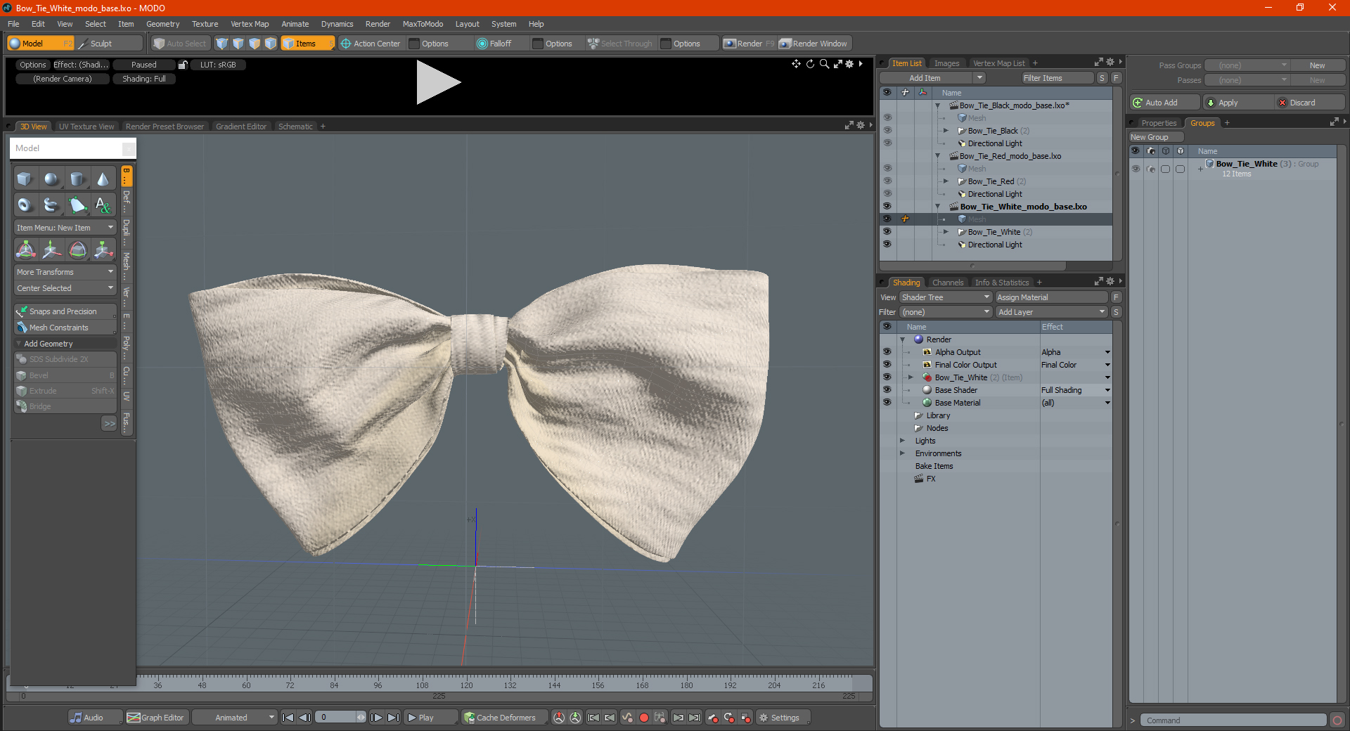 3D Bow Tie White model