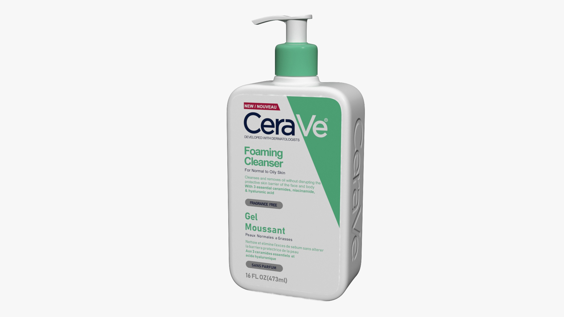 CeraVe Cleanser Dispenser Bottle 473 ml Mint 3D model